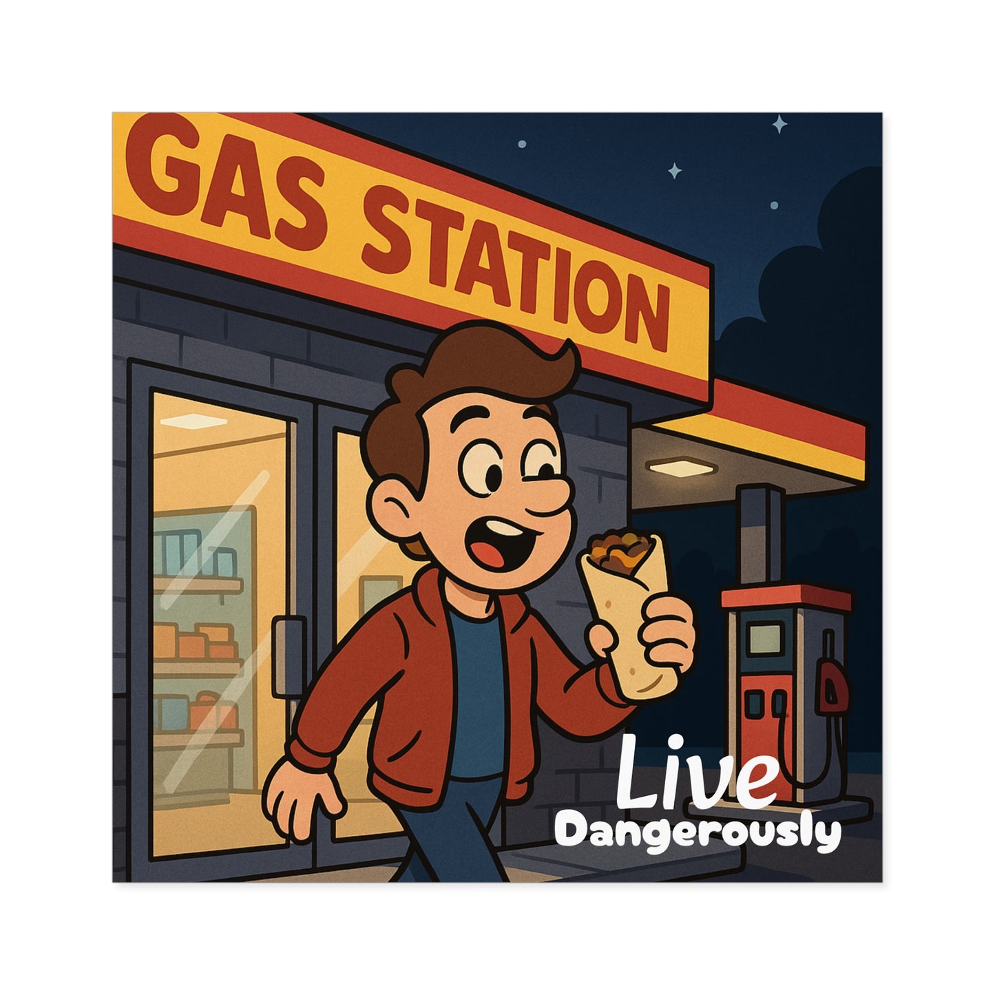 Live Dangerously - Square Stickers