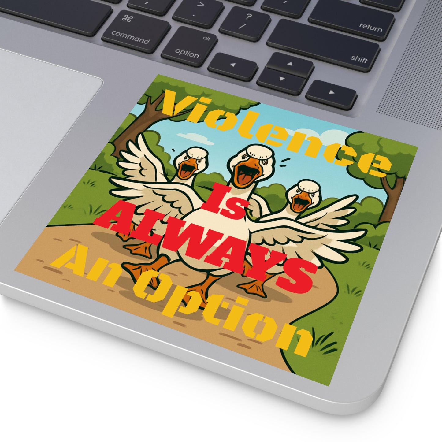 Violence Is ALWAYS An Option - Square Stickers