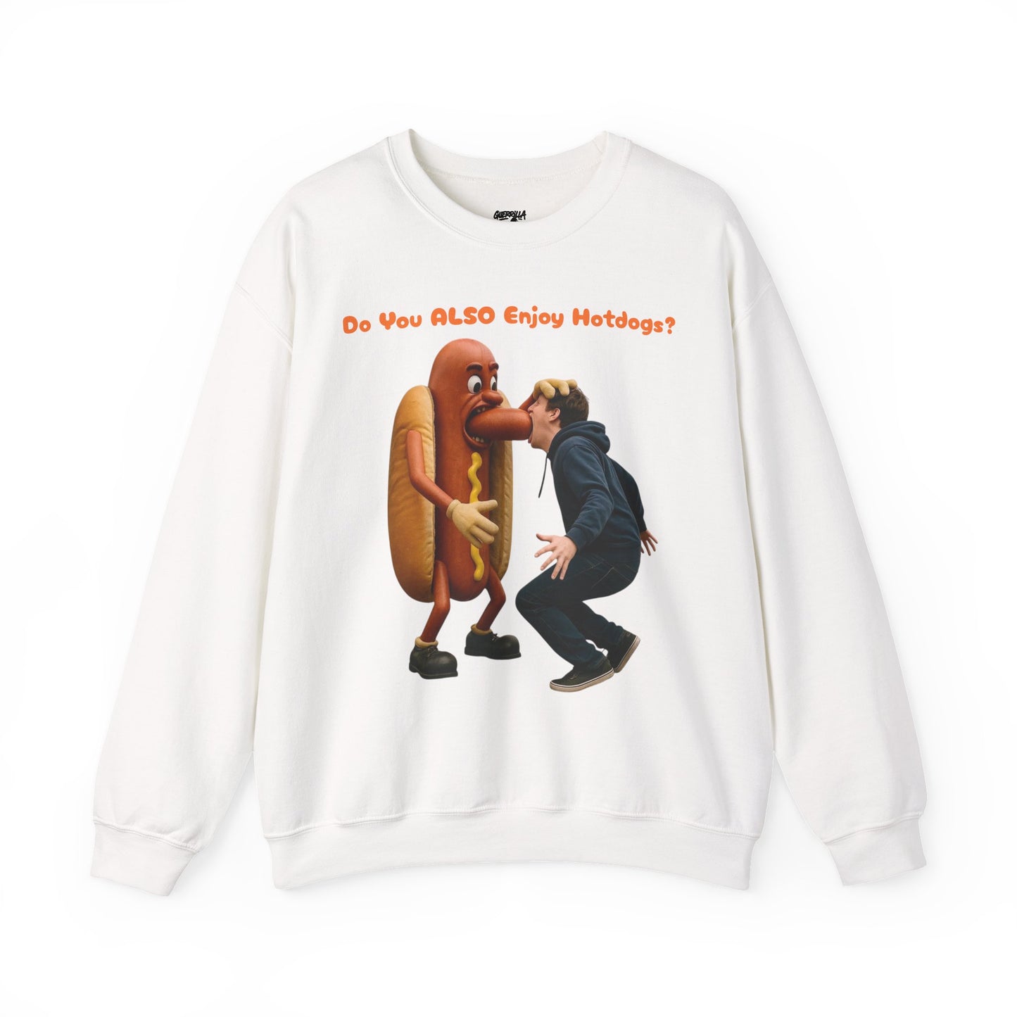Man Eats Hotdog! - Unisex Heavy Blend Crewneck Sweatshirt