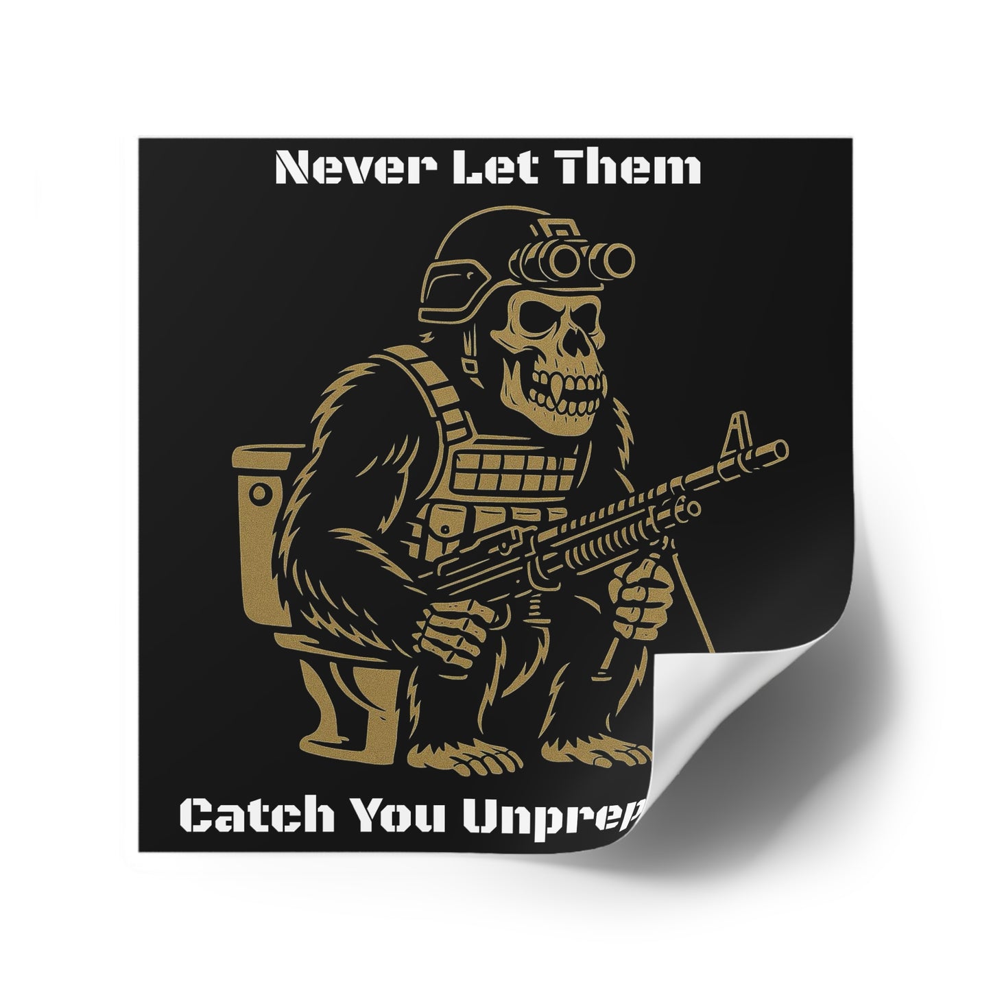 Humorous Military Gorilla Stickers, Funny Gifts for Men, Tactical Decor, Unique Wall Art, Cool Stickers for Outdoor Enthusiasts