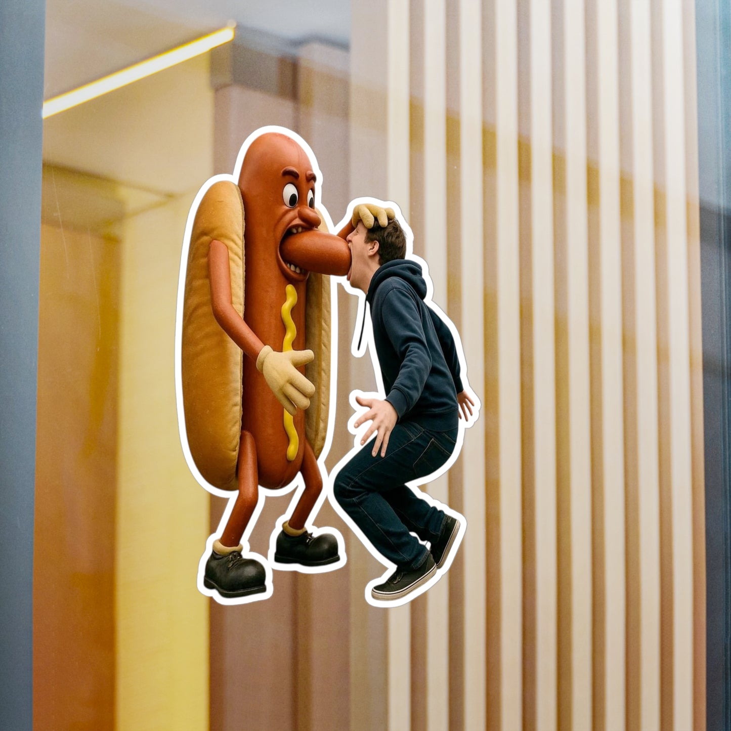 Man Eats Hotdog! -  Kiss-Cut Vinyl Decals