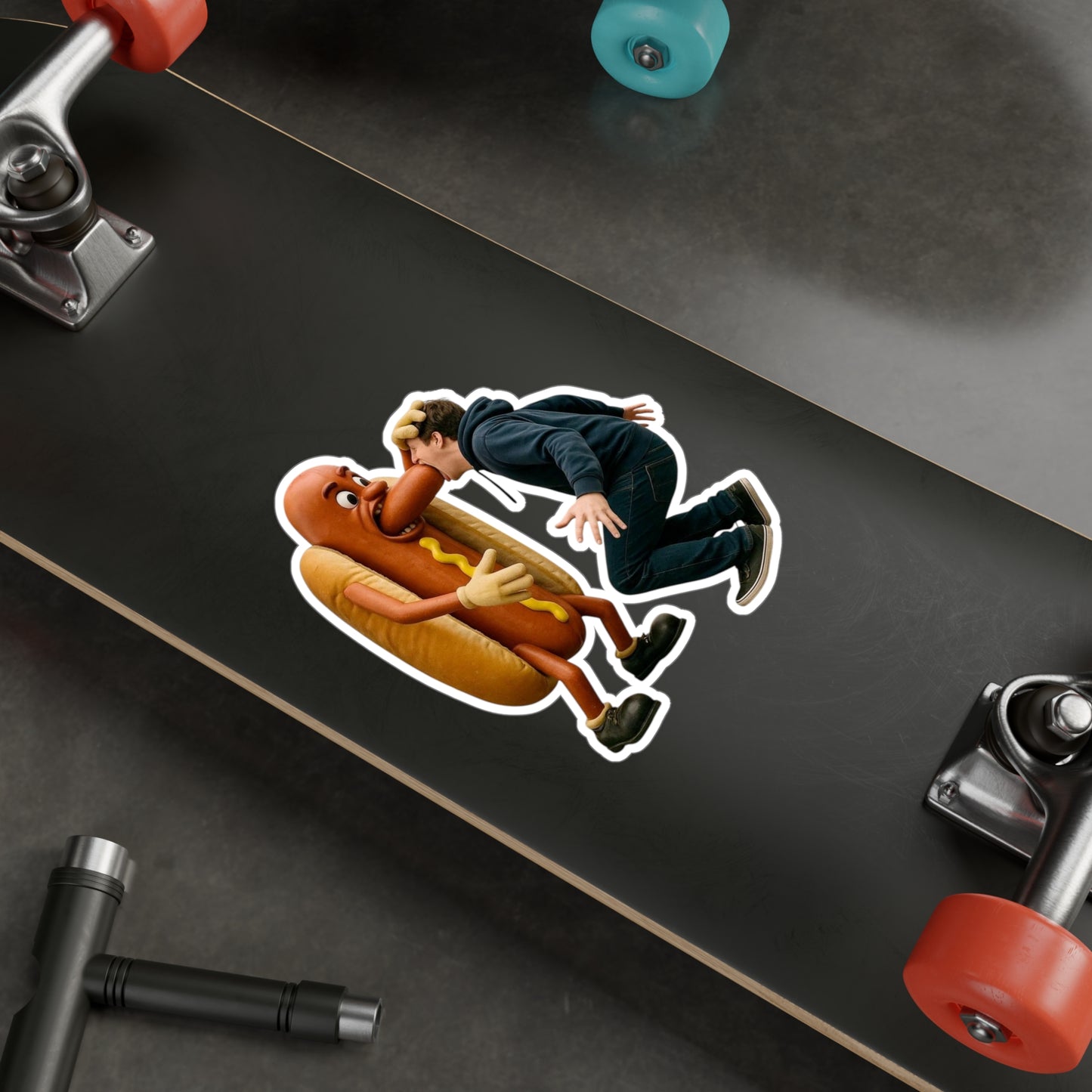 Man Eats Hotdog! -  Kiss-Cut Vinyl Decals