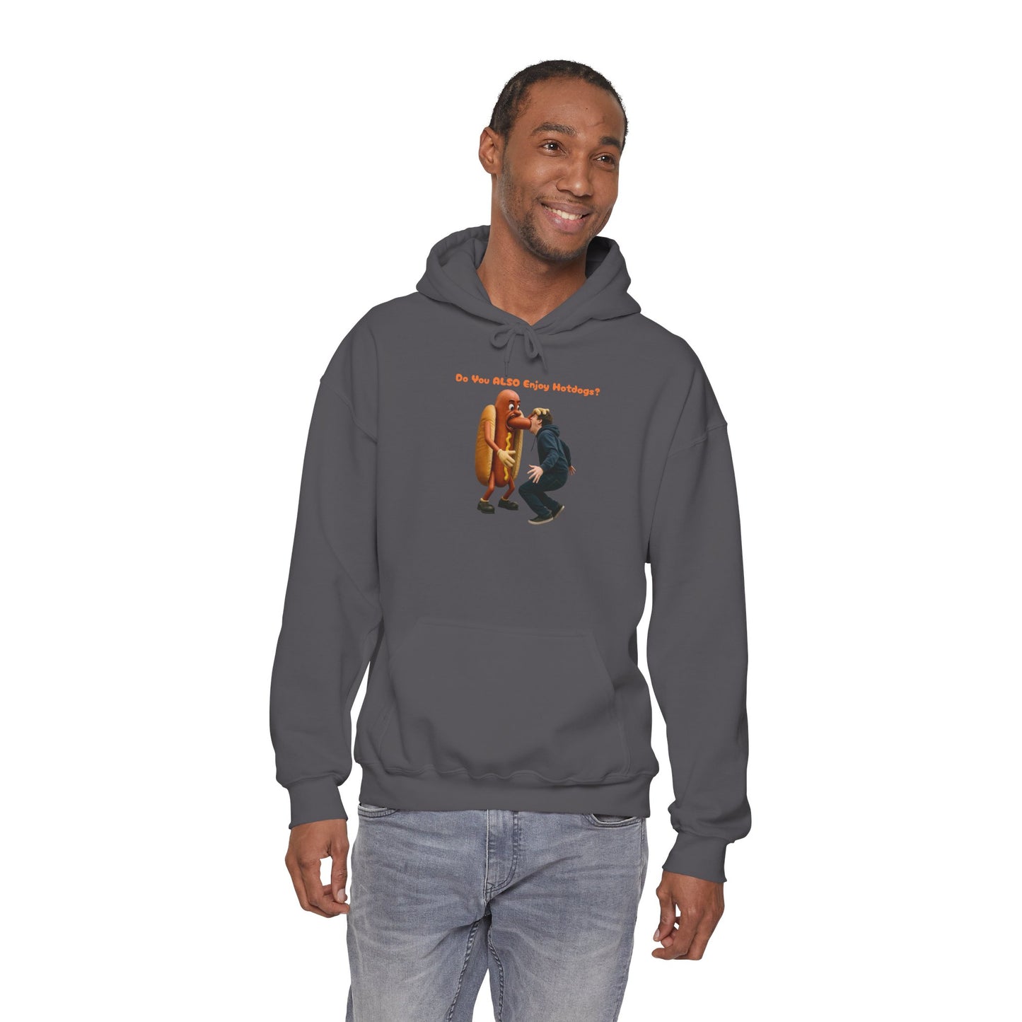 Man Eats Hotdog! - Unisex Heavy Blend Hooded Sweatshirt