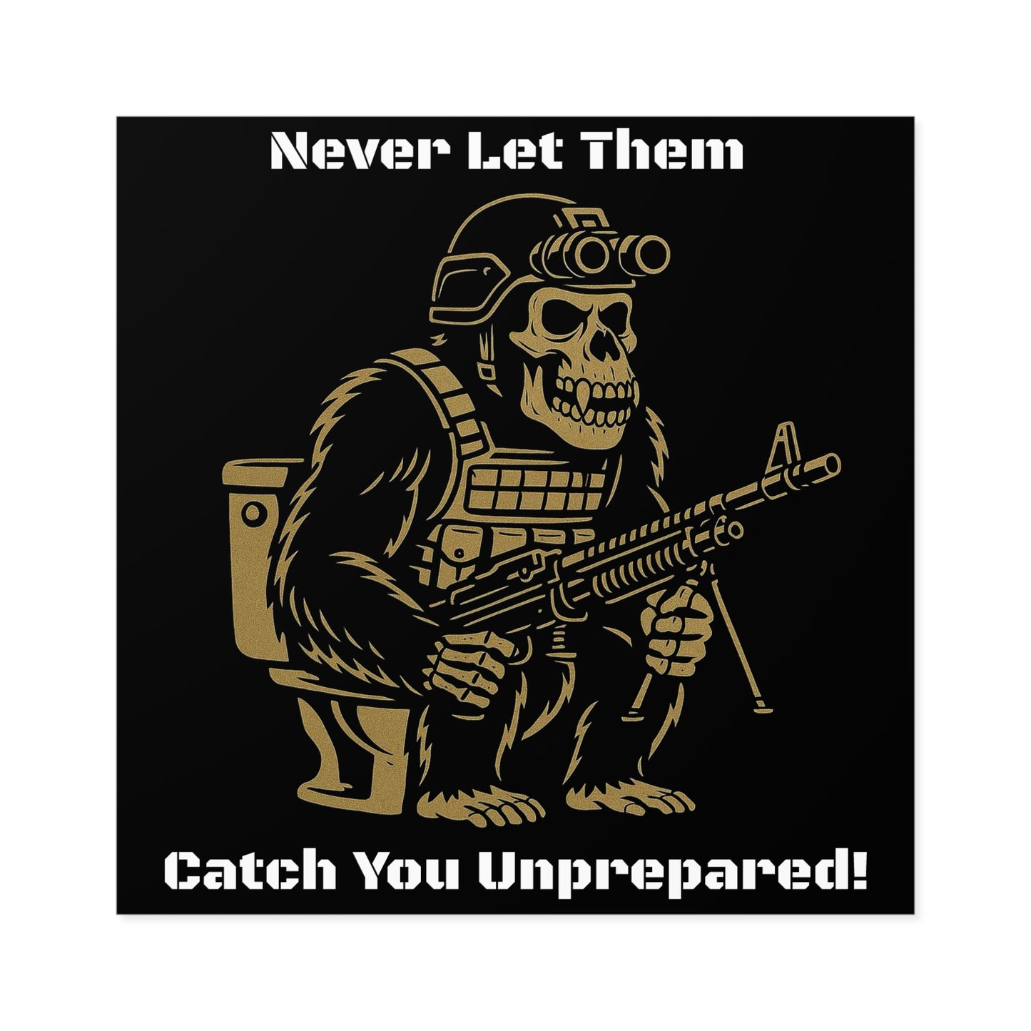Humorous Military Gorilla Stickers, Funny Gifts for Men, Tactical Decor, Unique Wall Art, Cool Stickers for Outdoor Enthusiasts