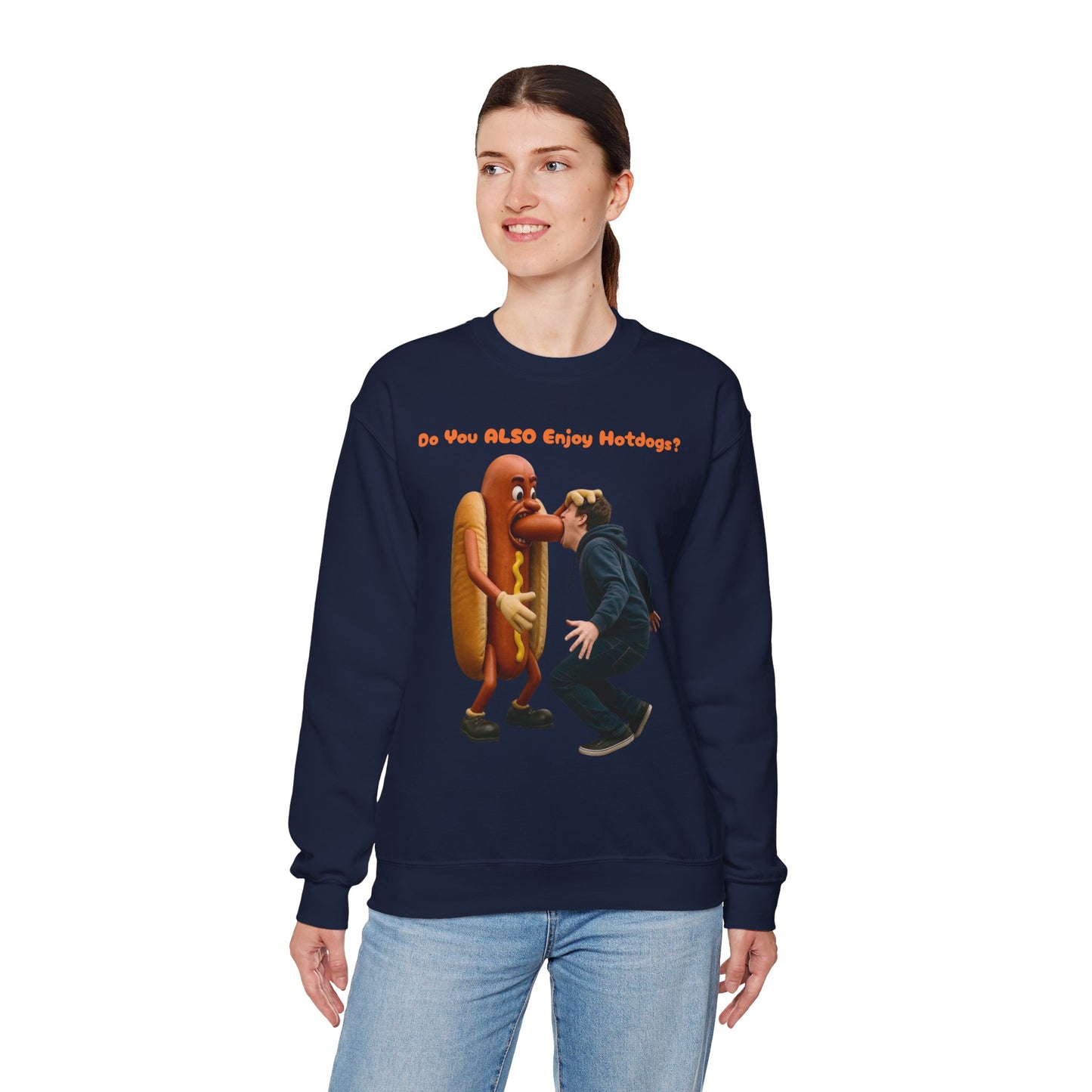 Man Eats Hotdog! - Unisex Heavy Blend Crewneck Sweatshirt