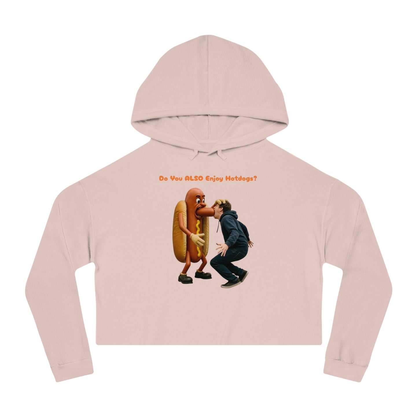 Man Eats Hotdog! - Cropped Hoodie