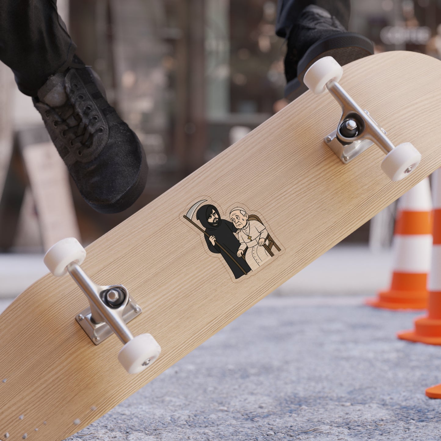 Grim Reaper and The Pope - Die-Cut Sticker