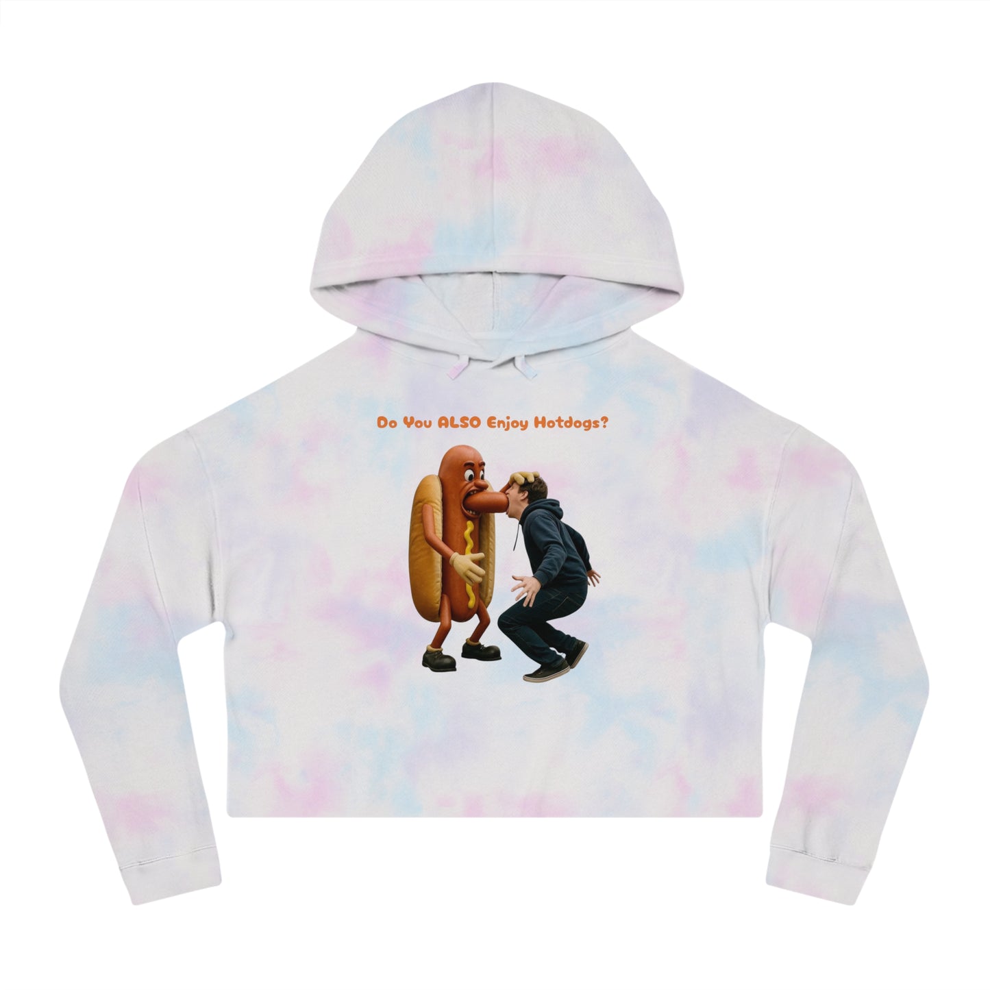 Man Eats Hotdog! - Cropped Hoodie