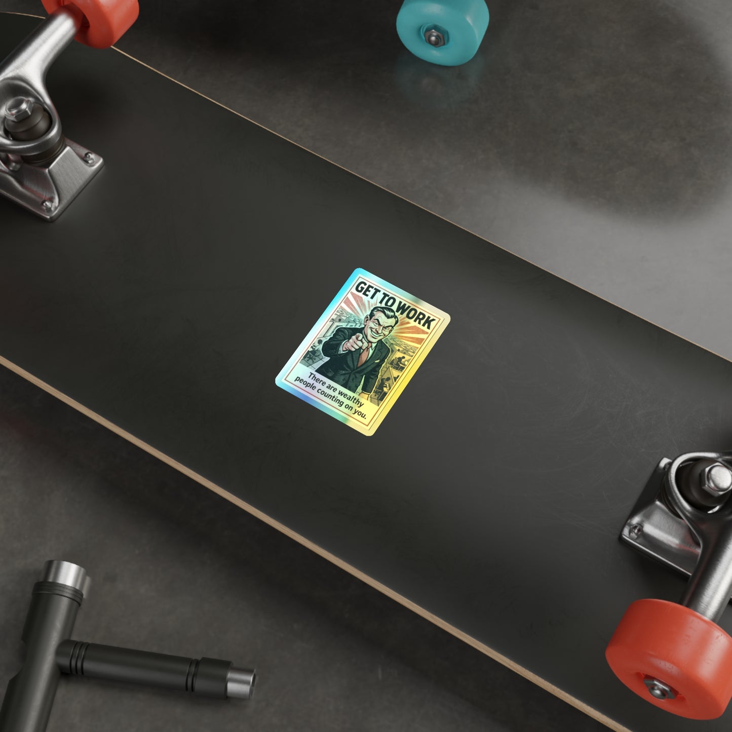 Get To Work - Holographic Die-Cut Stickers