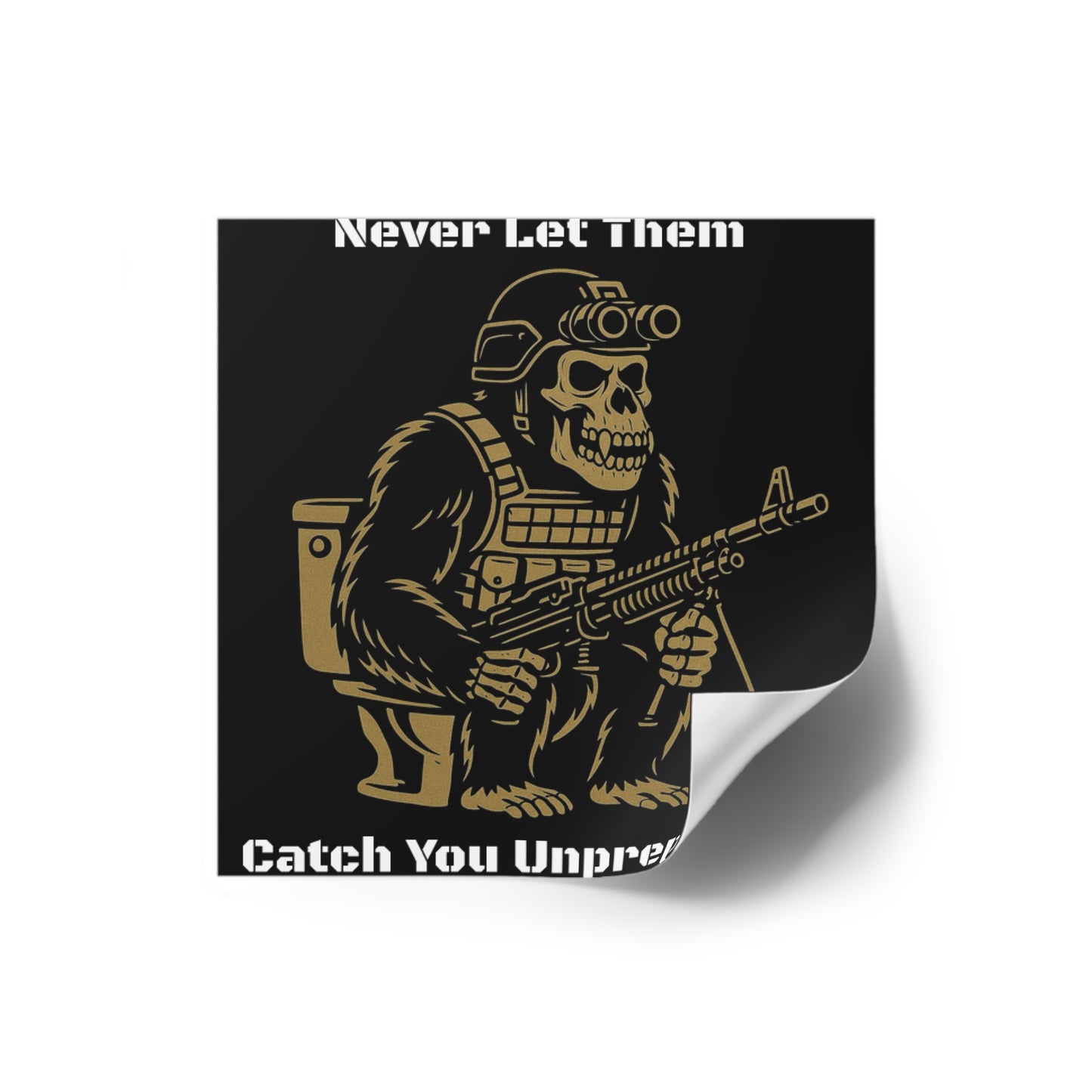 Humorous Military Gorilla Stickers, Funny Gifts for Men, Tactical Decor, Unique Wall Art, Cool Stickers for Outdoor Enthusiasts