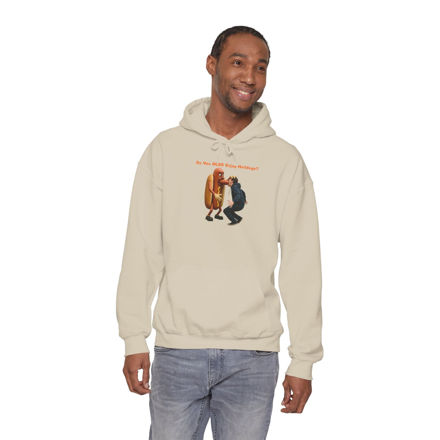 Man Eats Hotdog! - Unisex Heavy Blend Hooded Sweatshirt