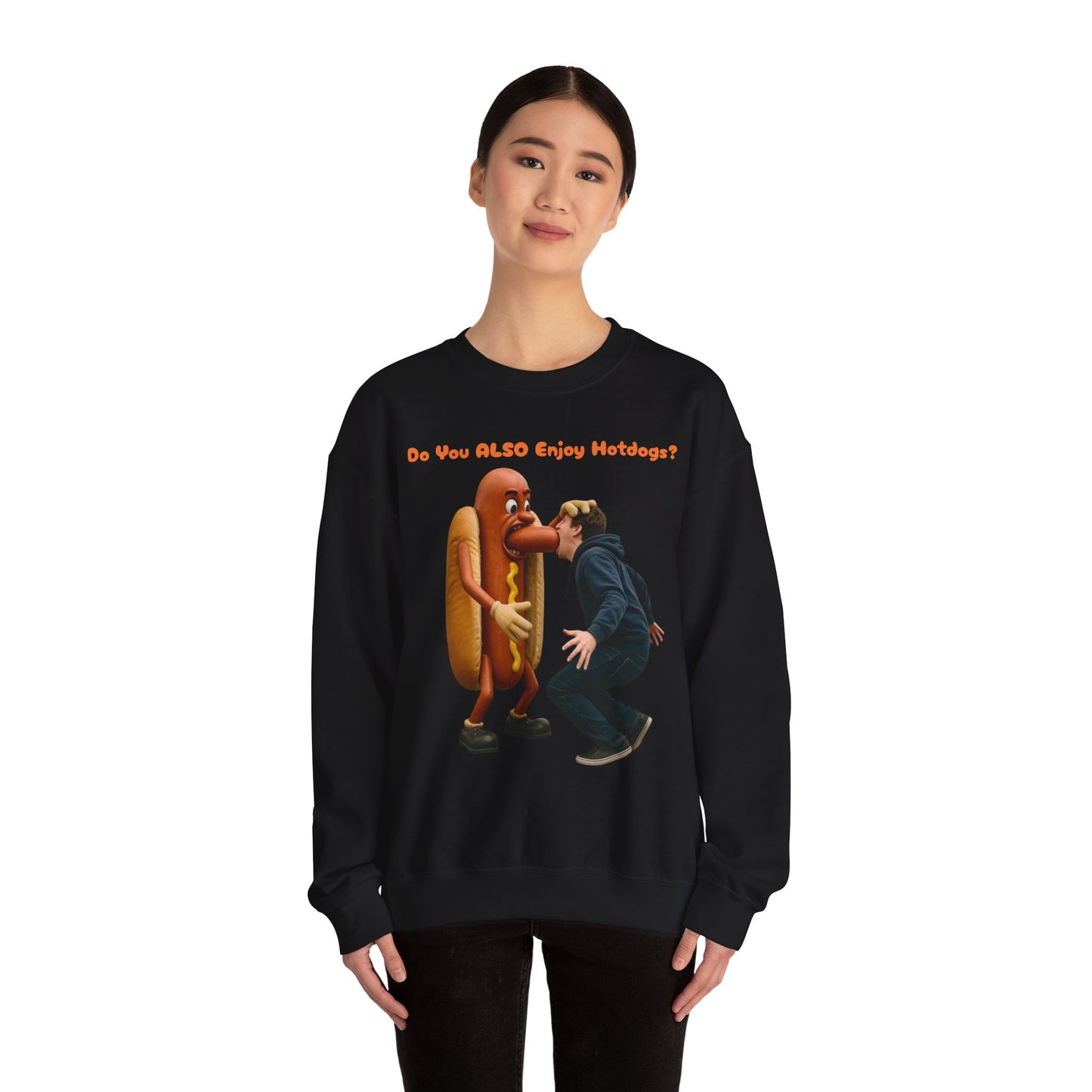 Man Eats Hotdog! - Unisex Heavy Blend Crewneck Sweatshirt