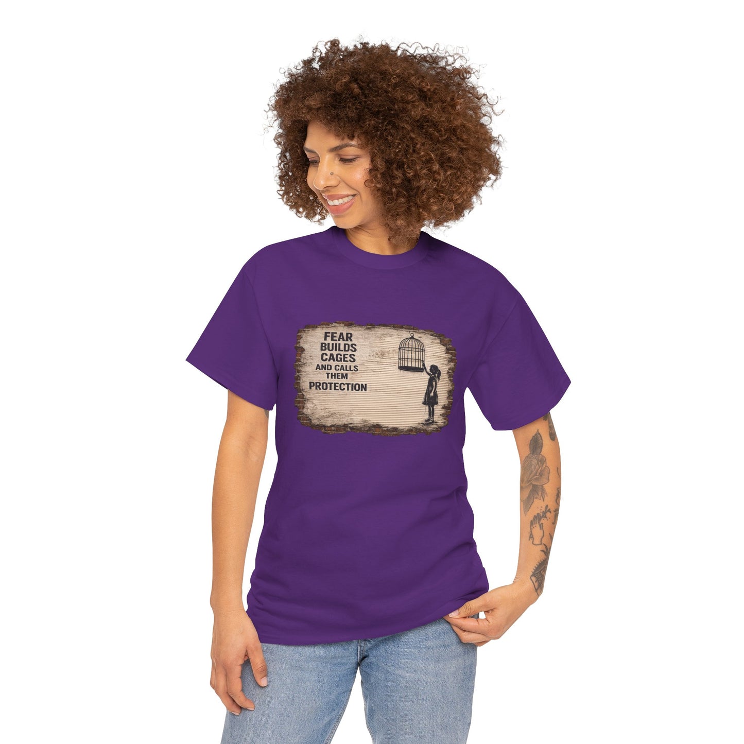 Fear Builds Cages - Unisex Heavy Cotton Tee