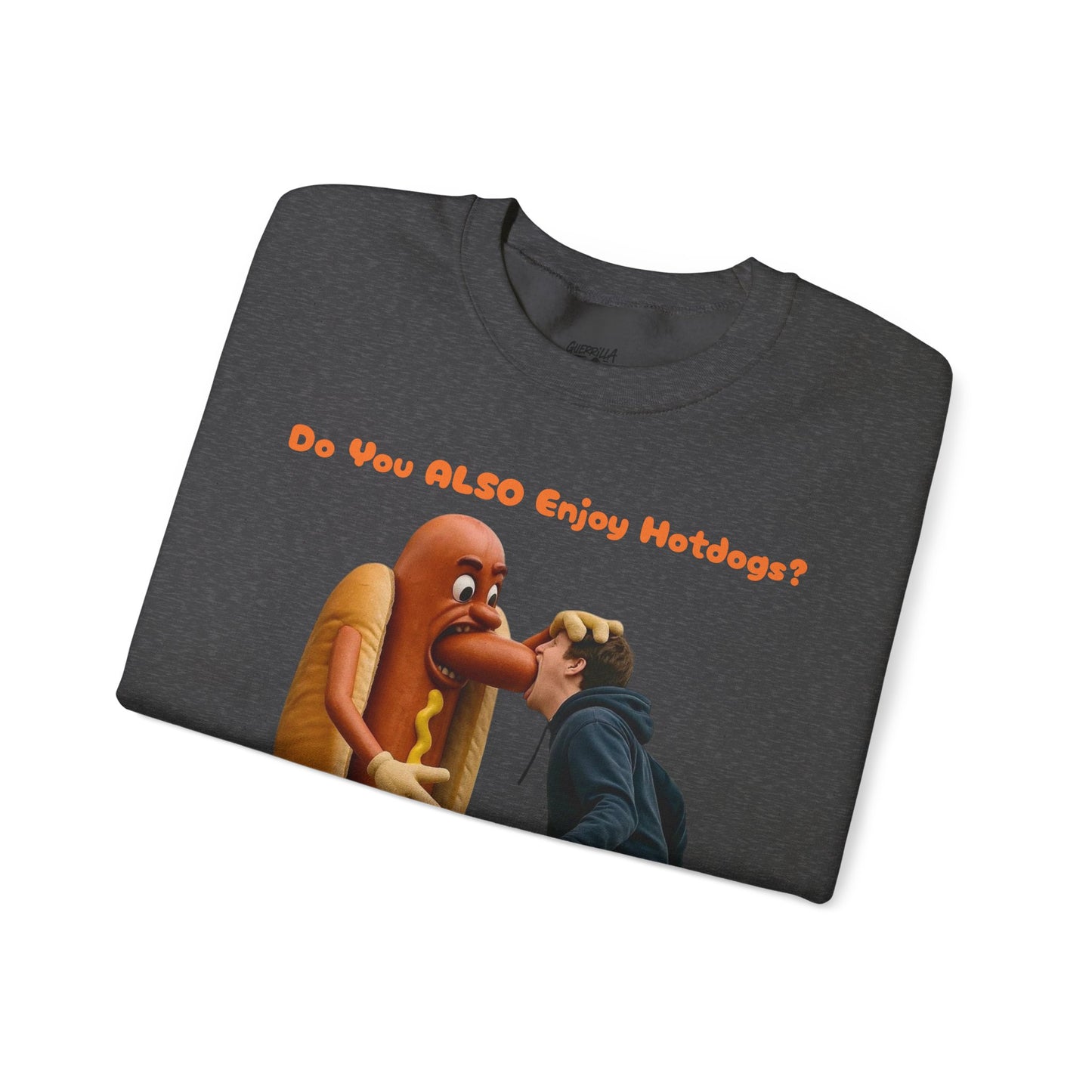 Man Eats Hotdog! - Unisex Heavy Blend Crewneck Sweatshirt