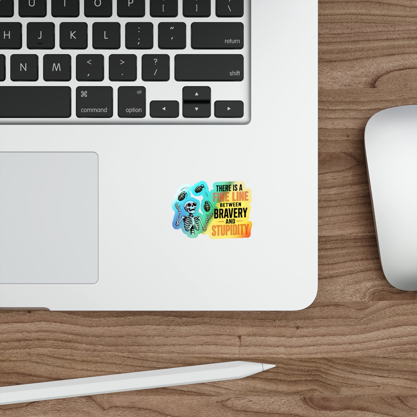Fine Line to Stupidity - Holographic Die-cut Stickers