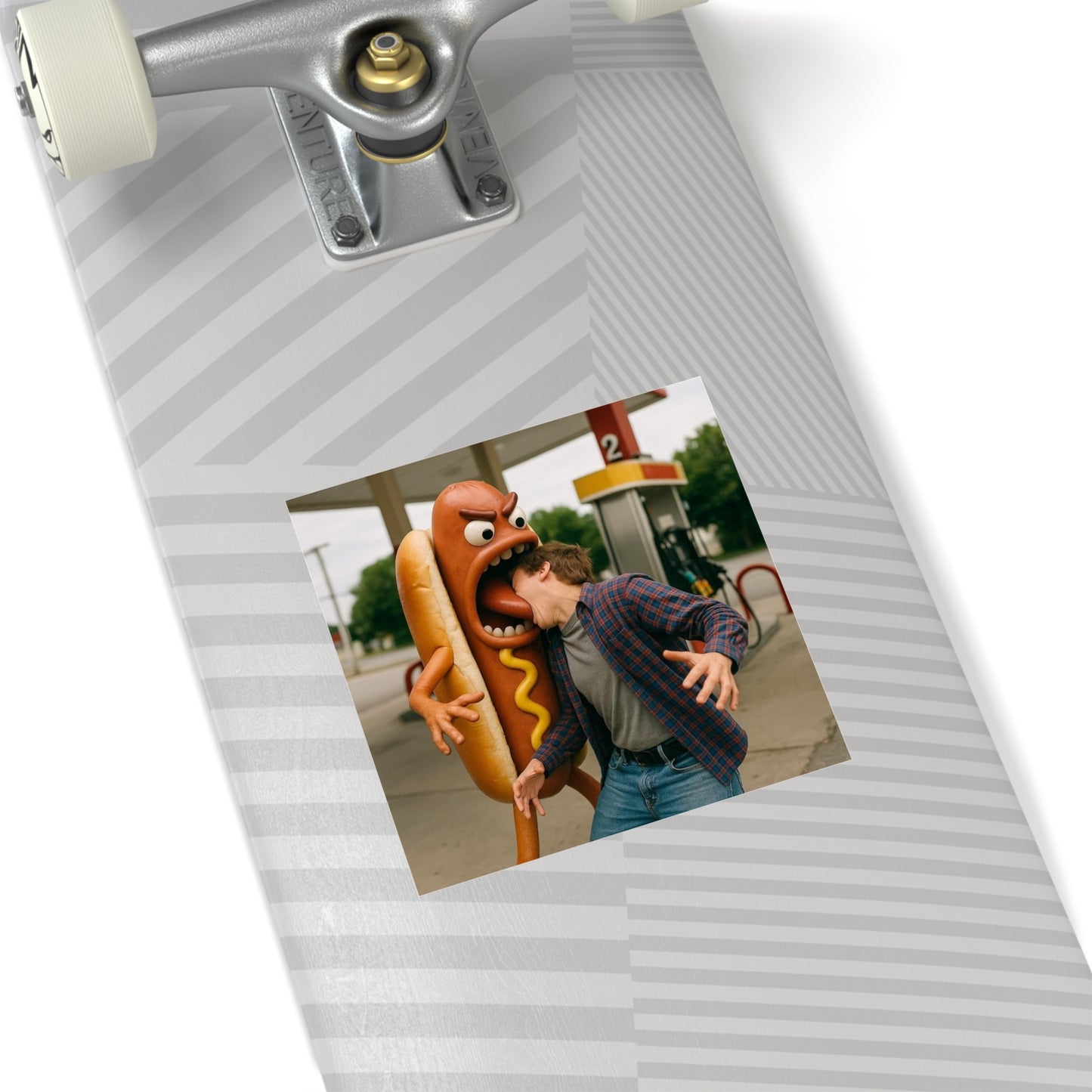 Hotdog Eats Man! - Square Stickers