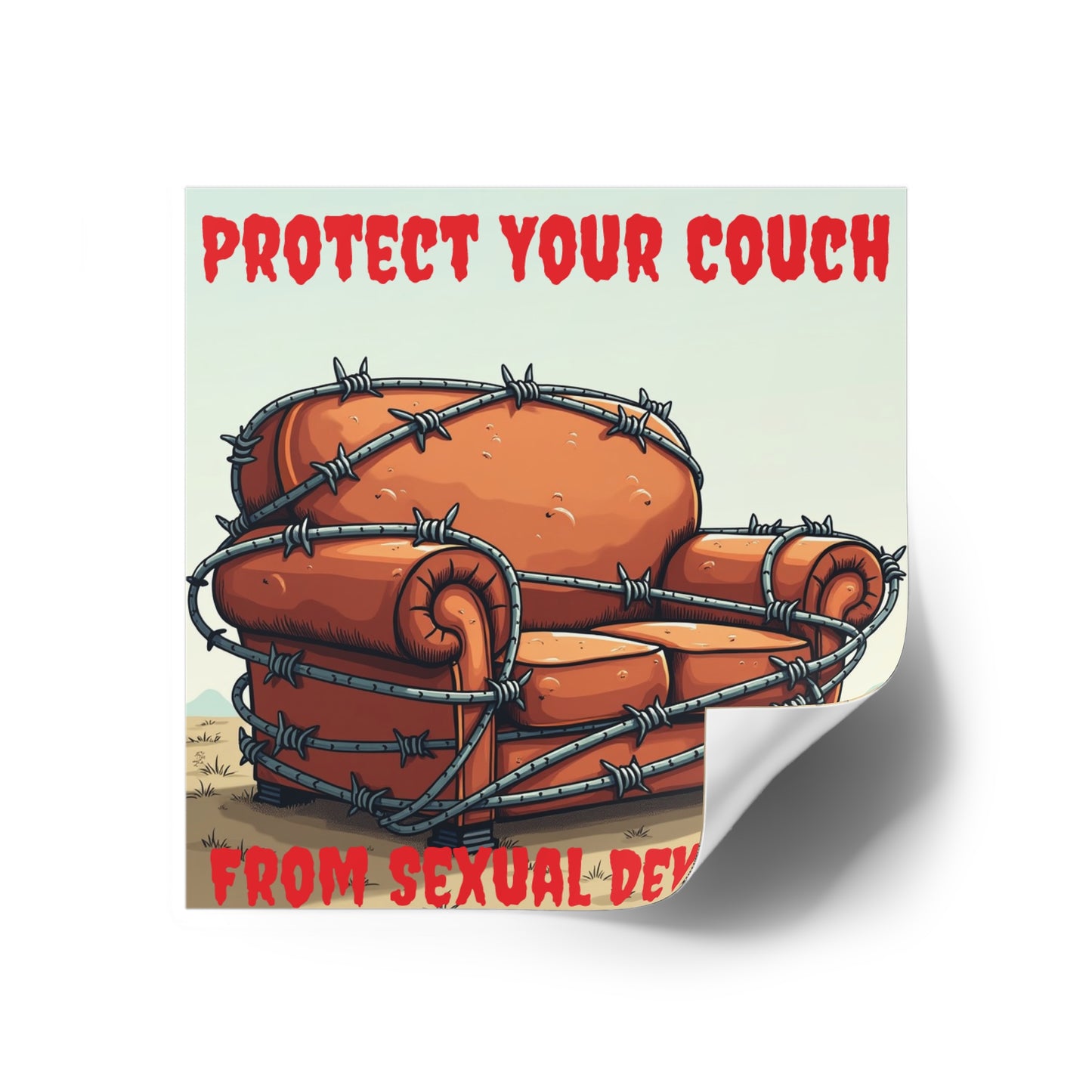 Protect Your Couch - Square Stickers