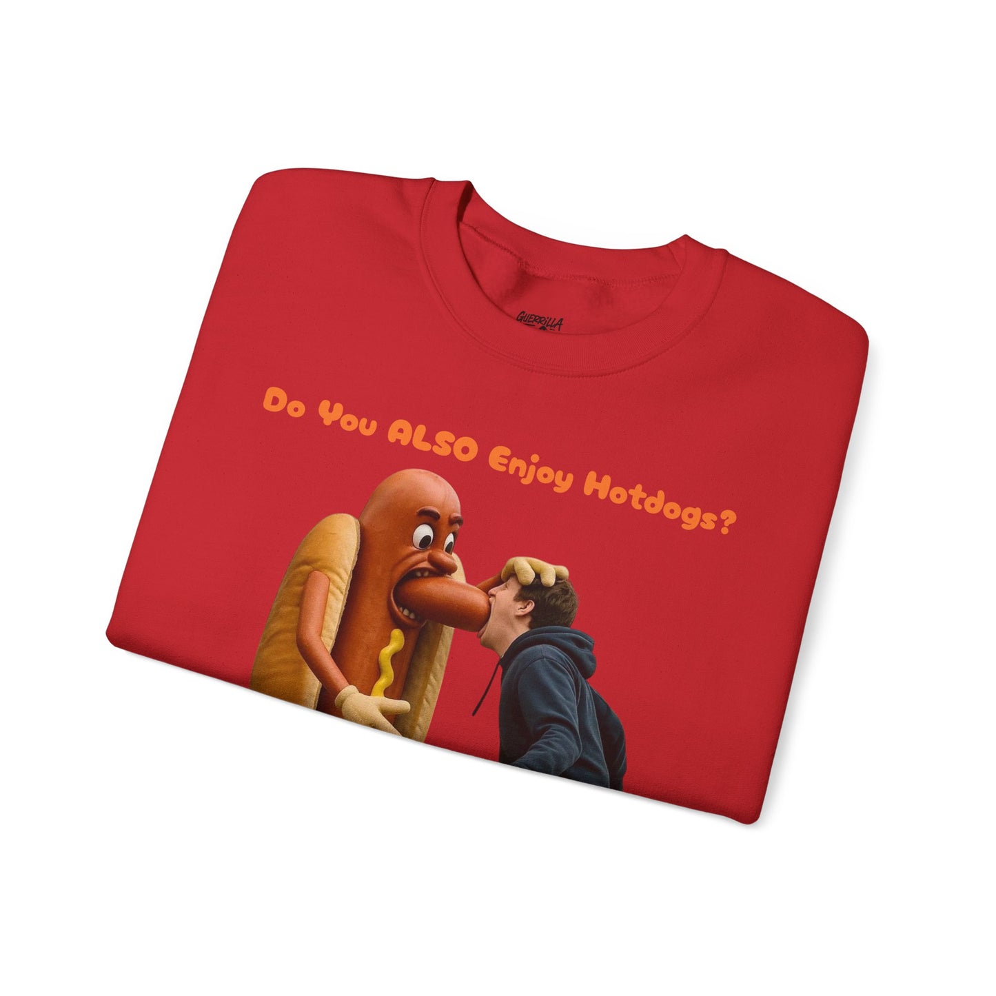 Man Eats Hotdog! - Unisex Heavy Blend Crewneck Sweatshirt
