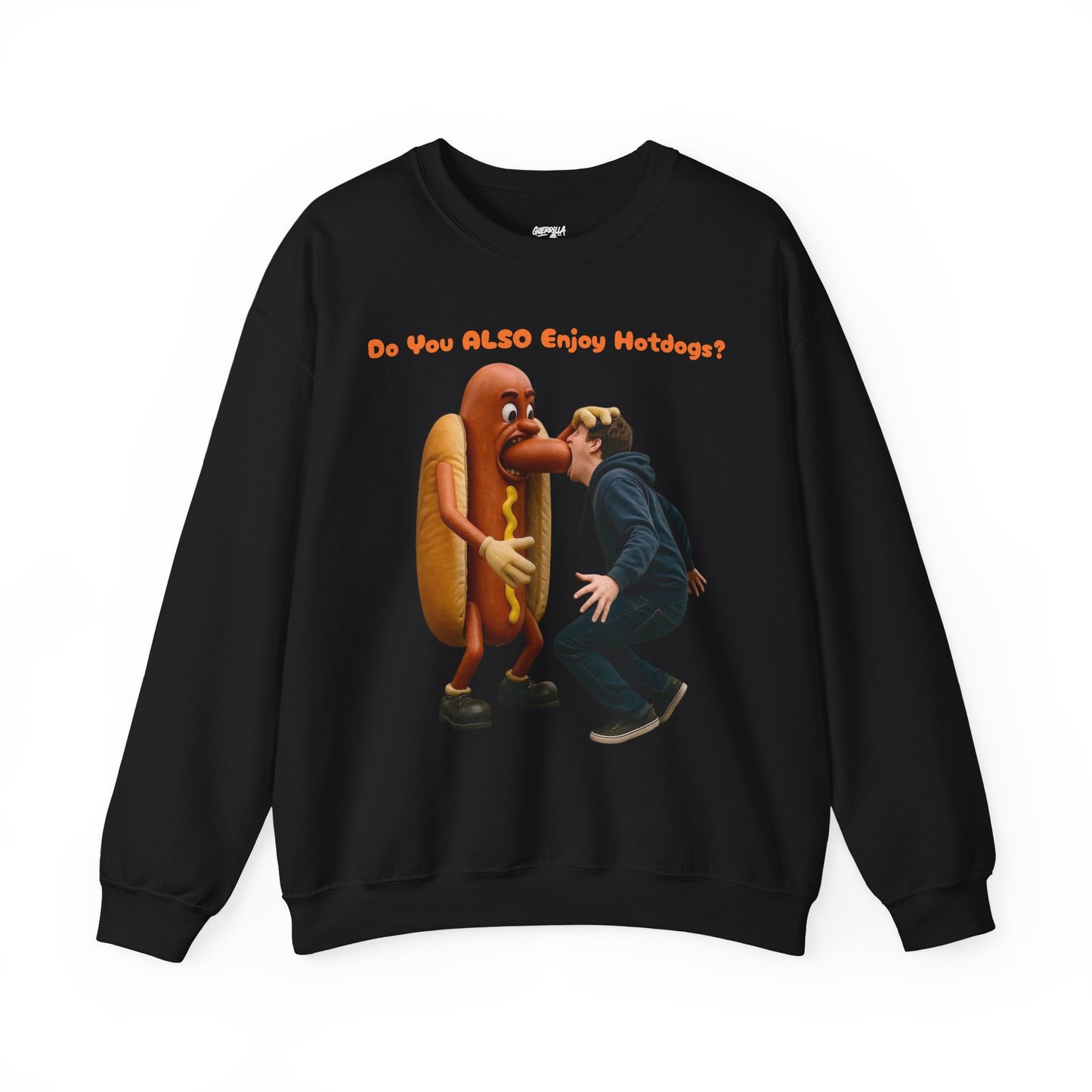 Man Eats Hotdog! - Unisex Heavy Blend Crewneck Sweatshirt