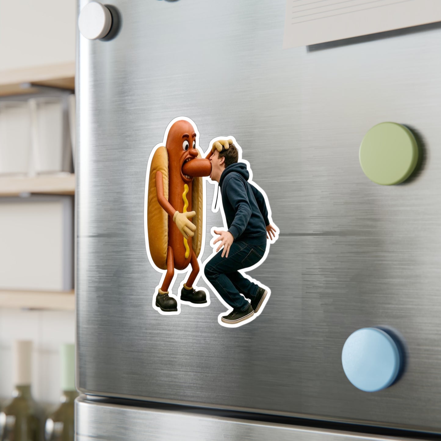 Man Eats Hotdog! -  Kiss-Cut Vinyl Decals