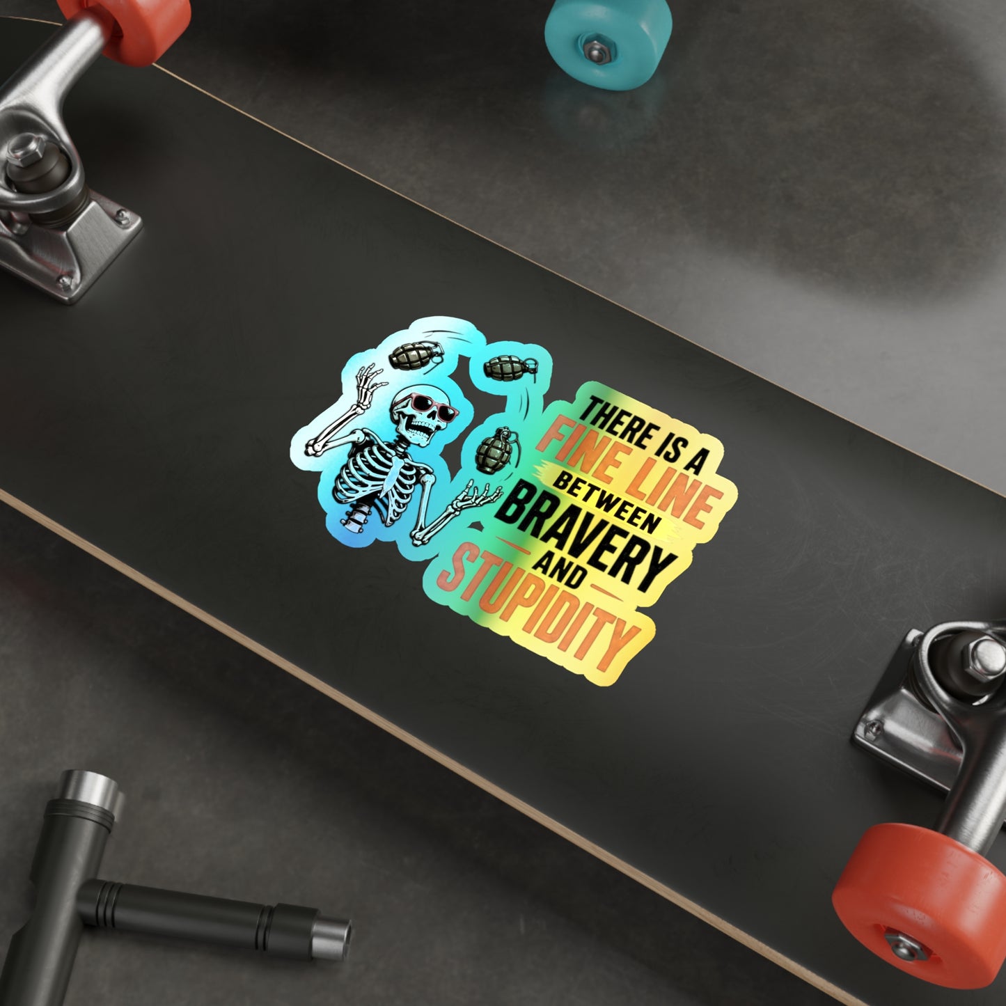 Fine Line to Stupidity - Holographic Die-cut Stickers