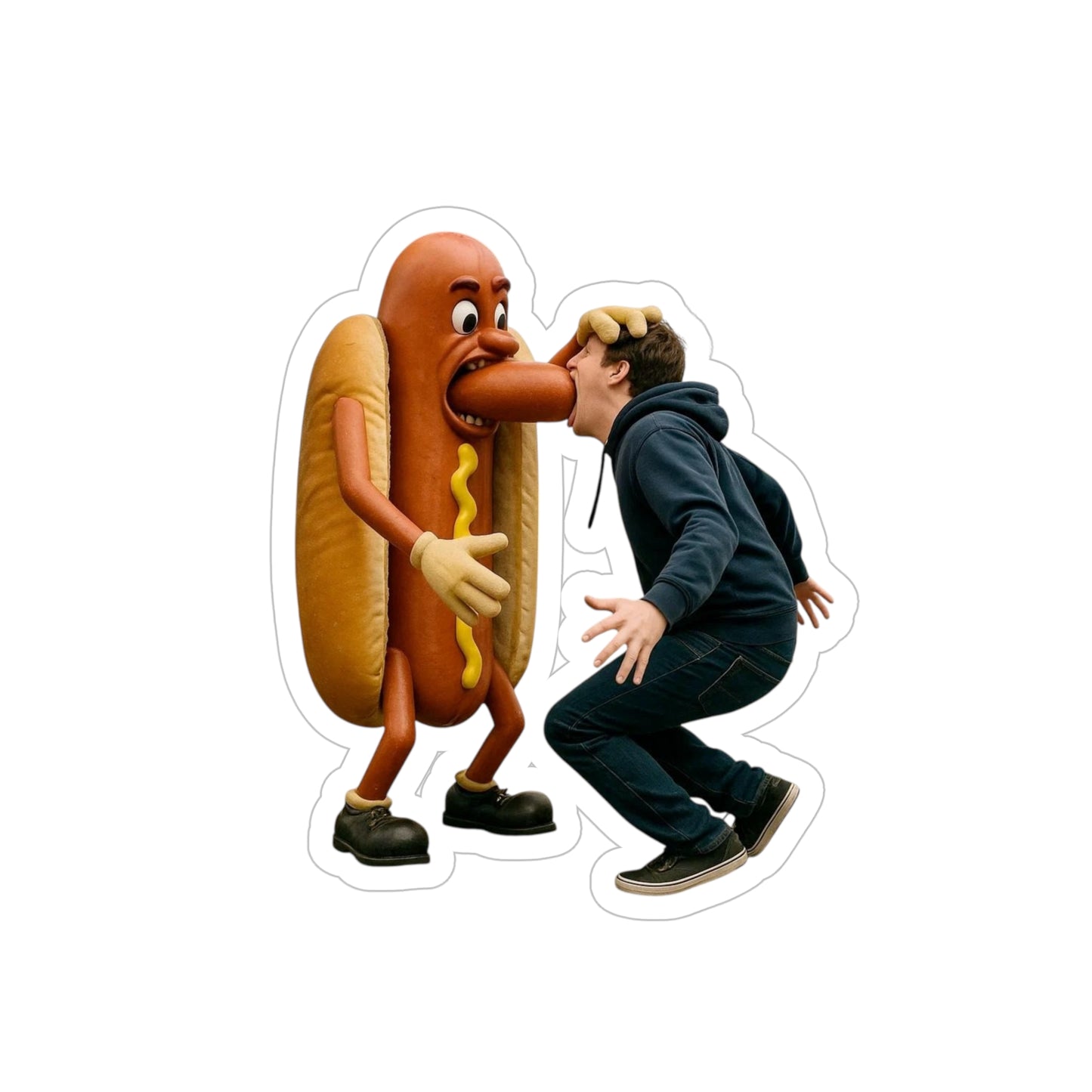 Man Eats Hotdog! - Die-Cut Sticker
