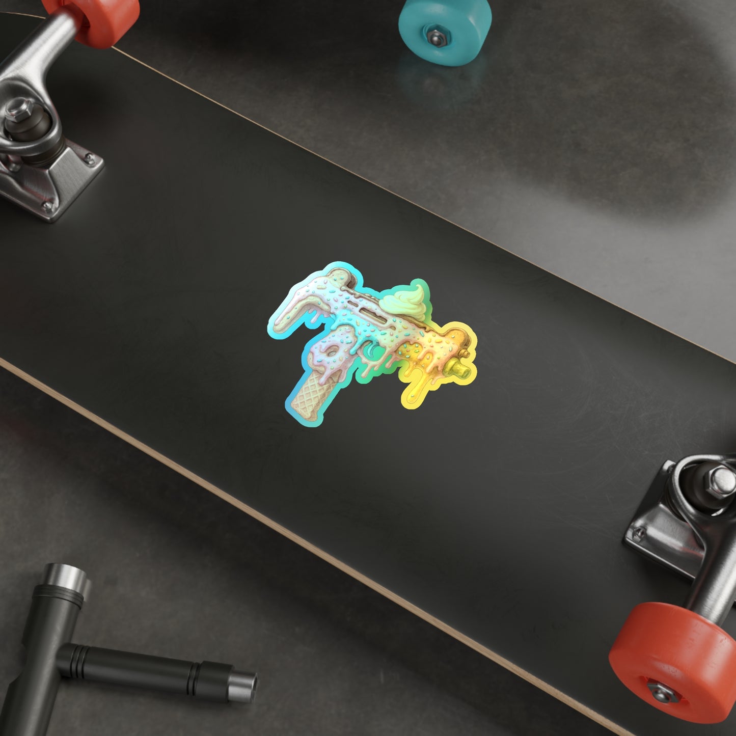 Sweet Treat Uzi - Holographic Die-Cut Sticker