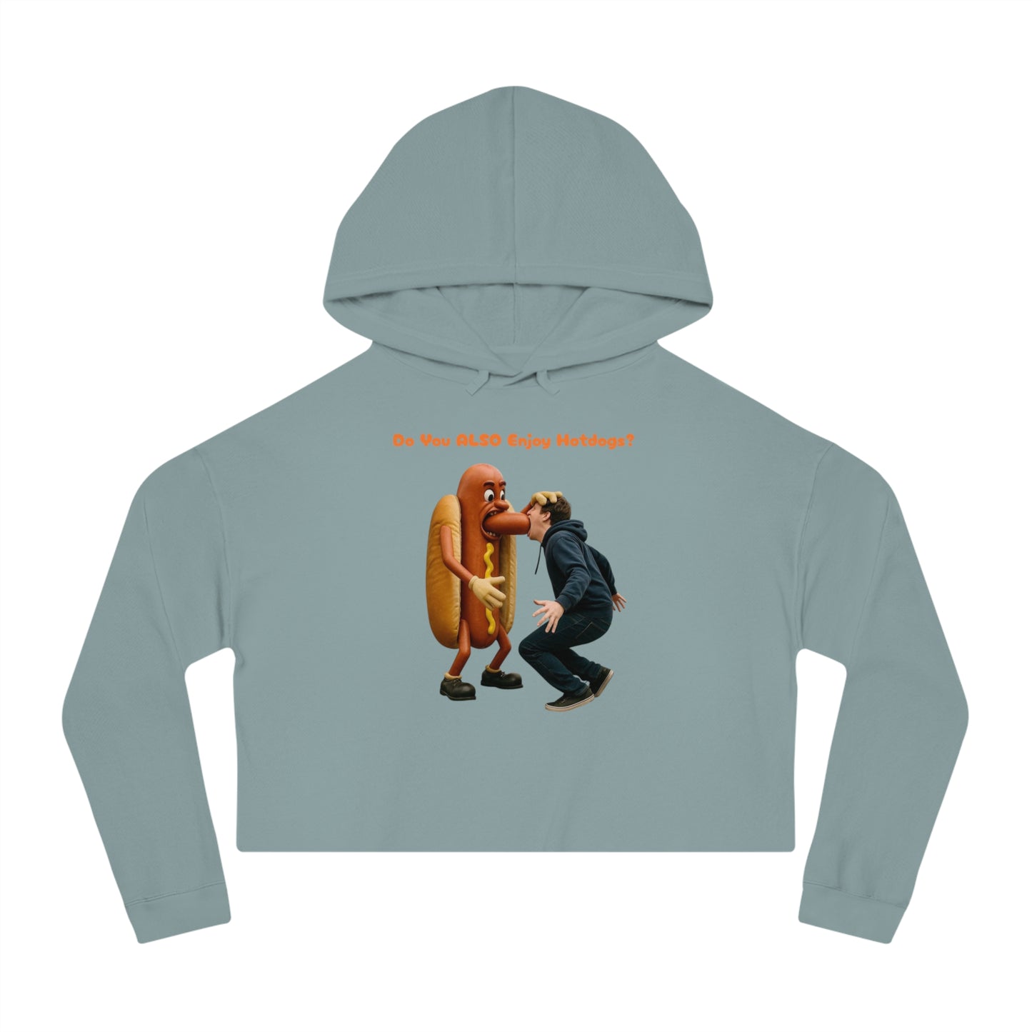 Man Eats Hotdog! - Cropped Hoodie