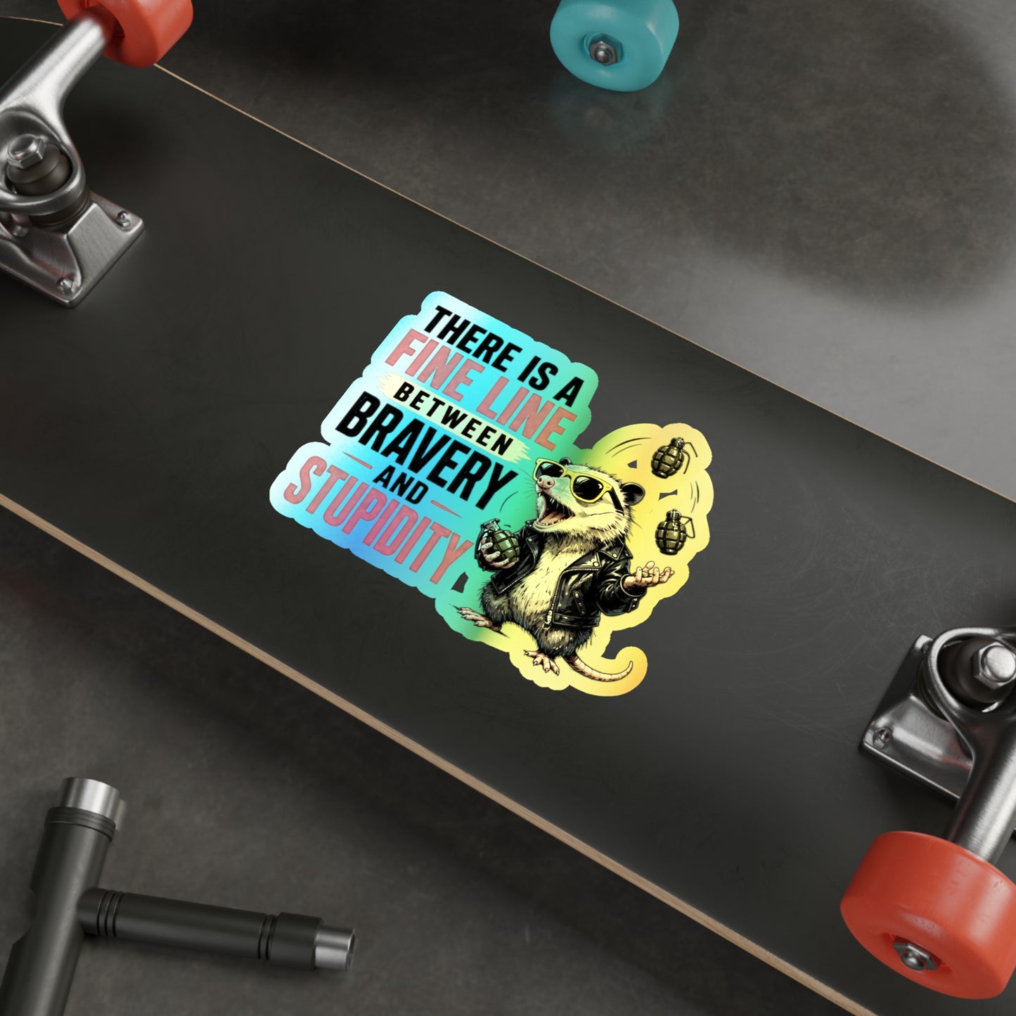 Fine Line to Stupidity - Holographic Die-cut Stickers