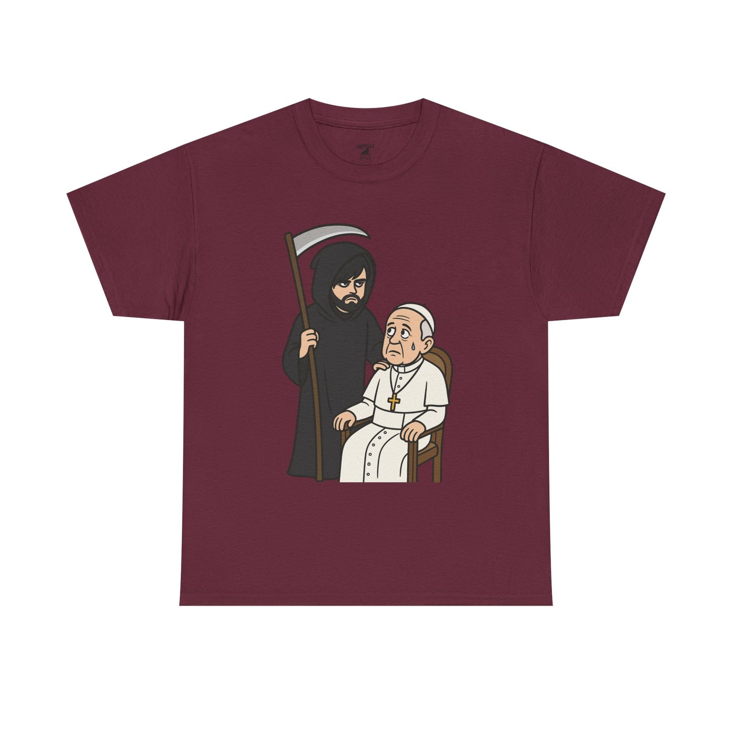 Grim Reaper and The Pope - Unisex Heavy Cotton Tee