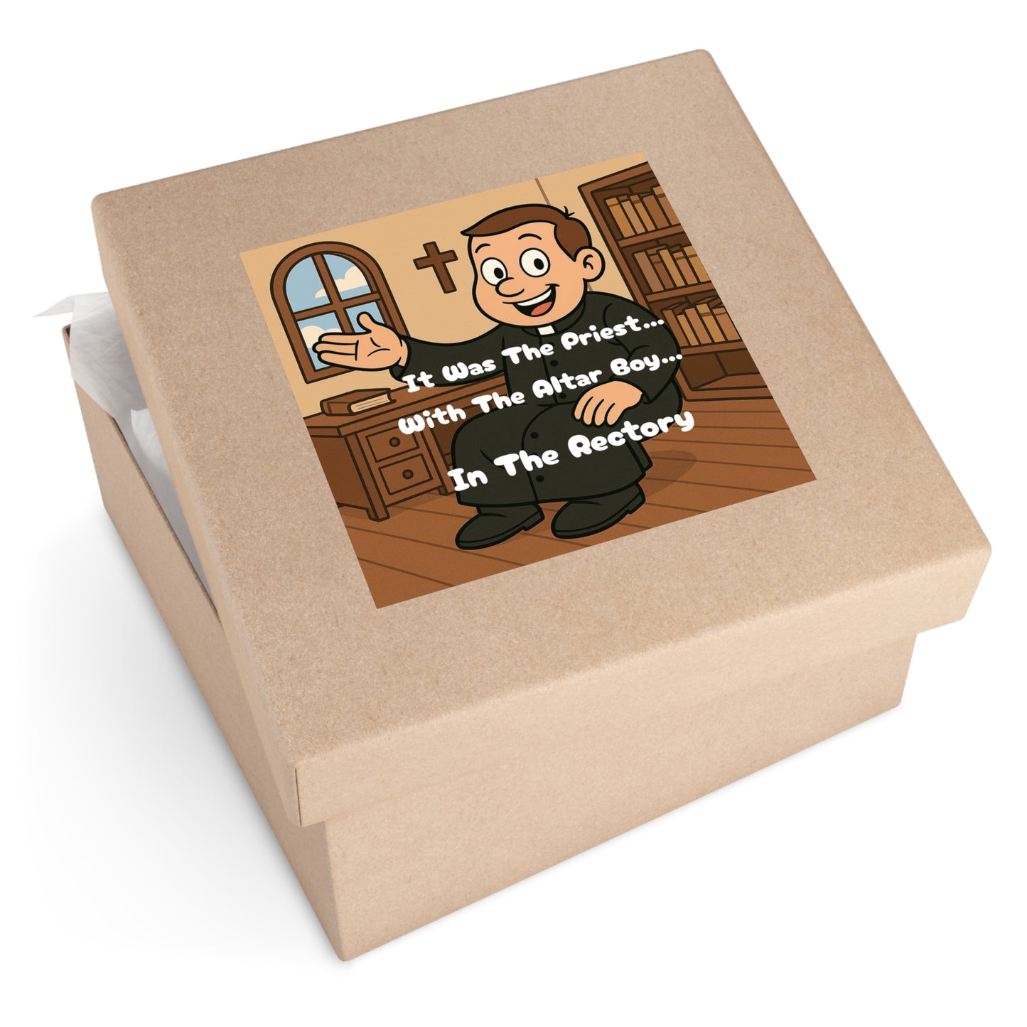 The Priest in the Rectory - Square Stickers