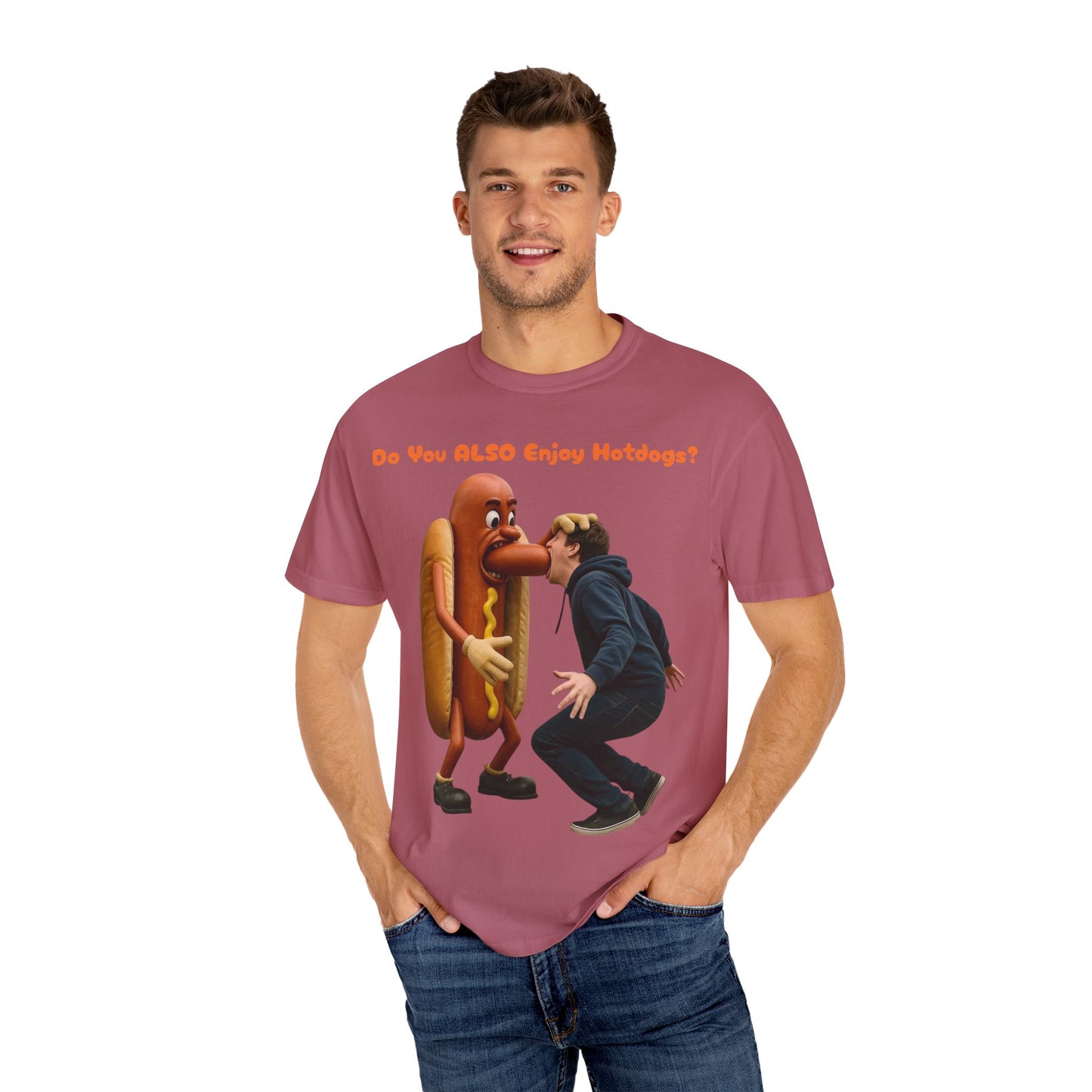 Man Eats Hotdog! - T-Shirt