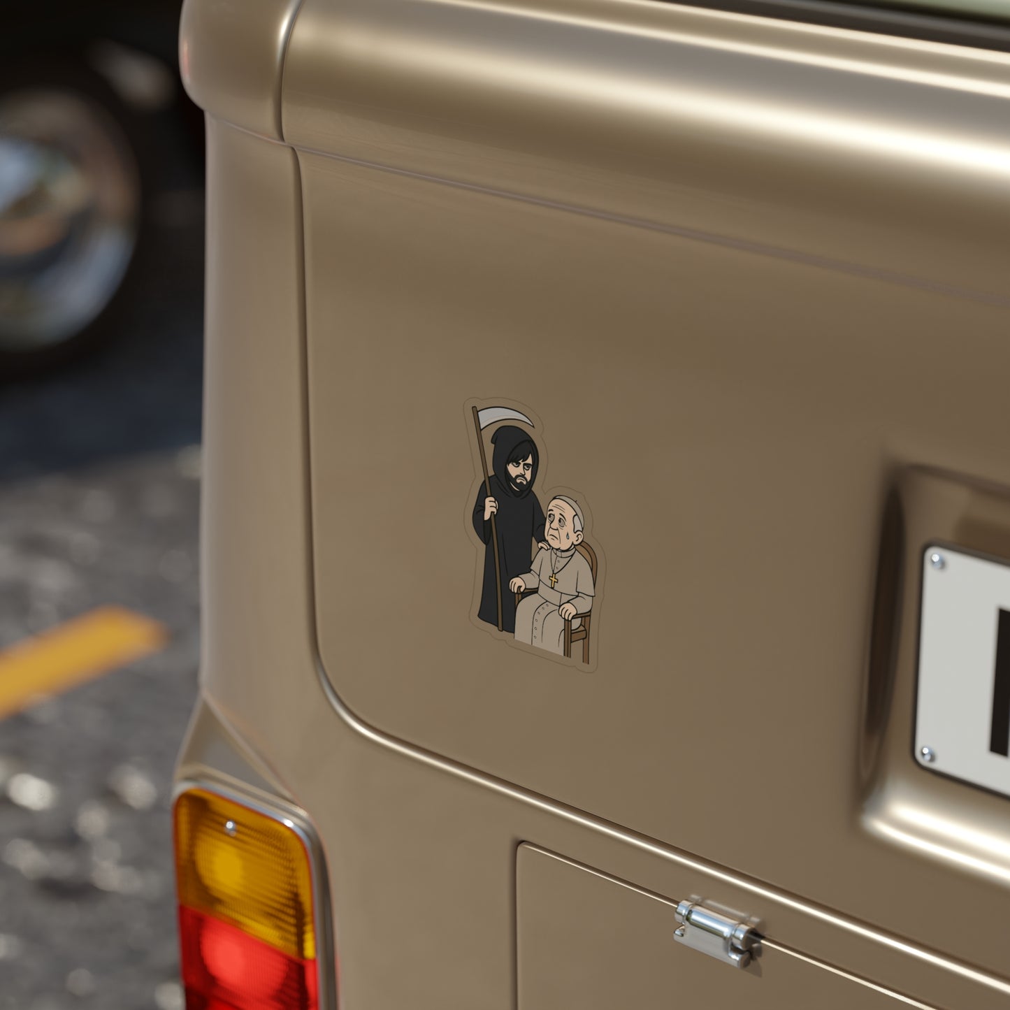 Grim Reaper and The Pope - Die-Cut Sticker