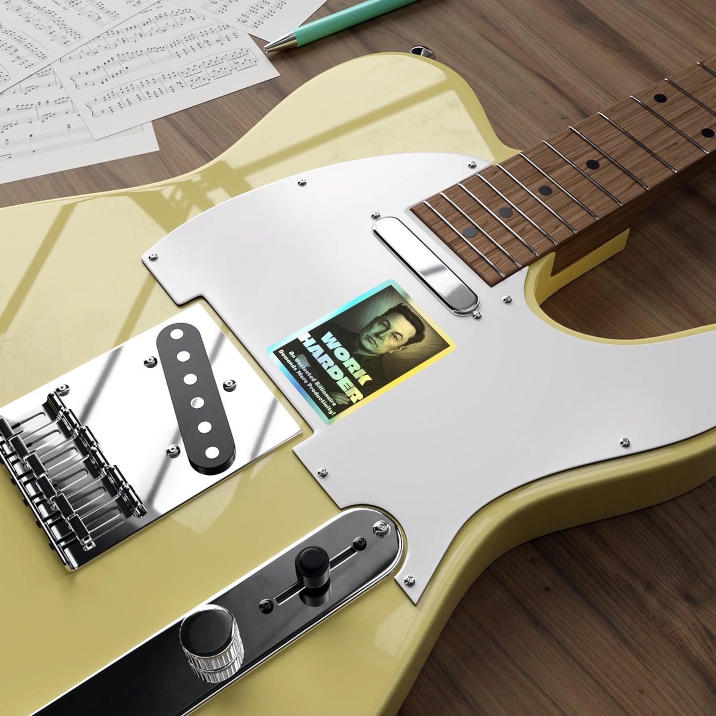 Work Harder - Holographic Die-Cut Stickers