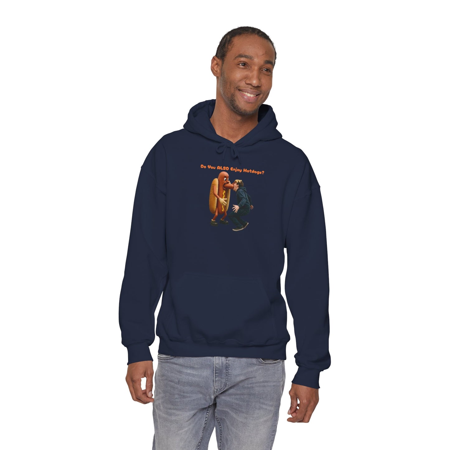 Man Eats Hotdog! - Unisex Heavy Blend Hooded Sweatshirt