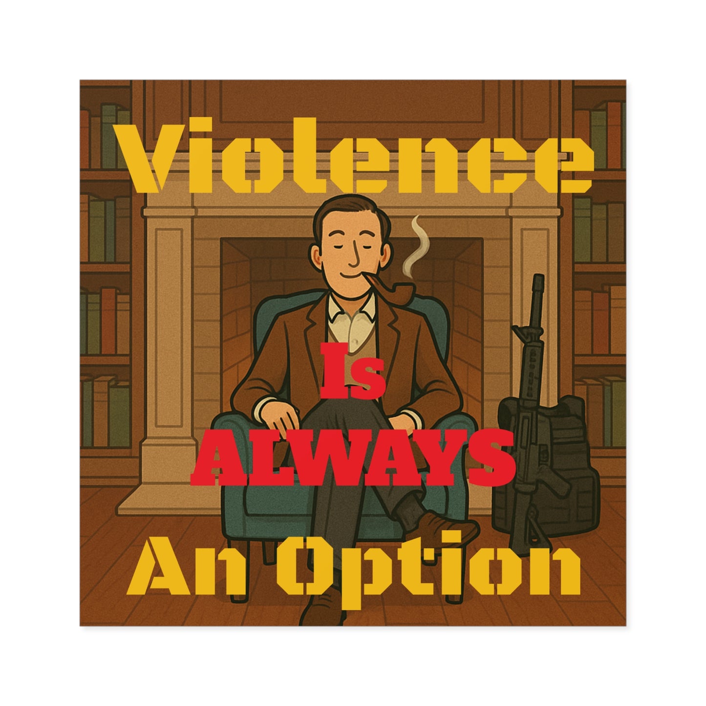 Violence Is ALWAYS An Option - Square Stickers