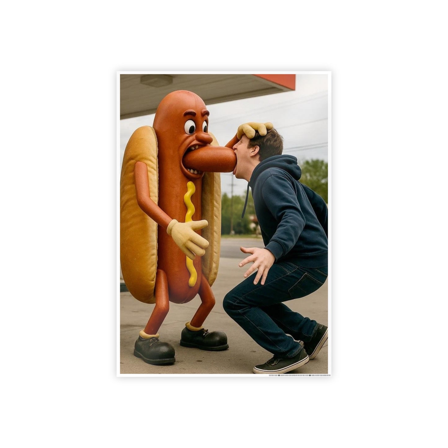 Man Eats Hotdog! - Gloss Posters