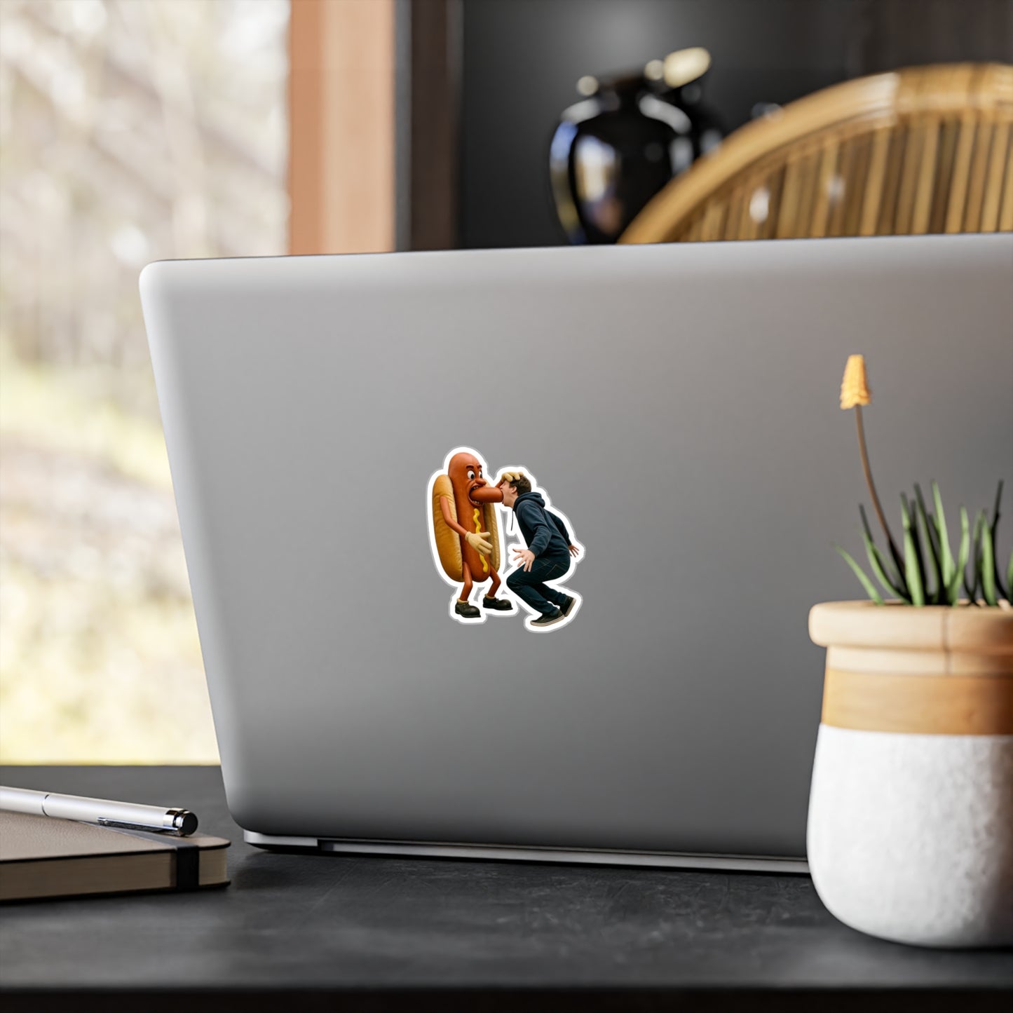 Man Eats Hotdog! -  Kiss-Cut Vinyl Decals