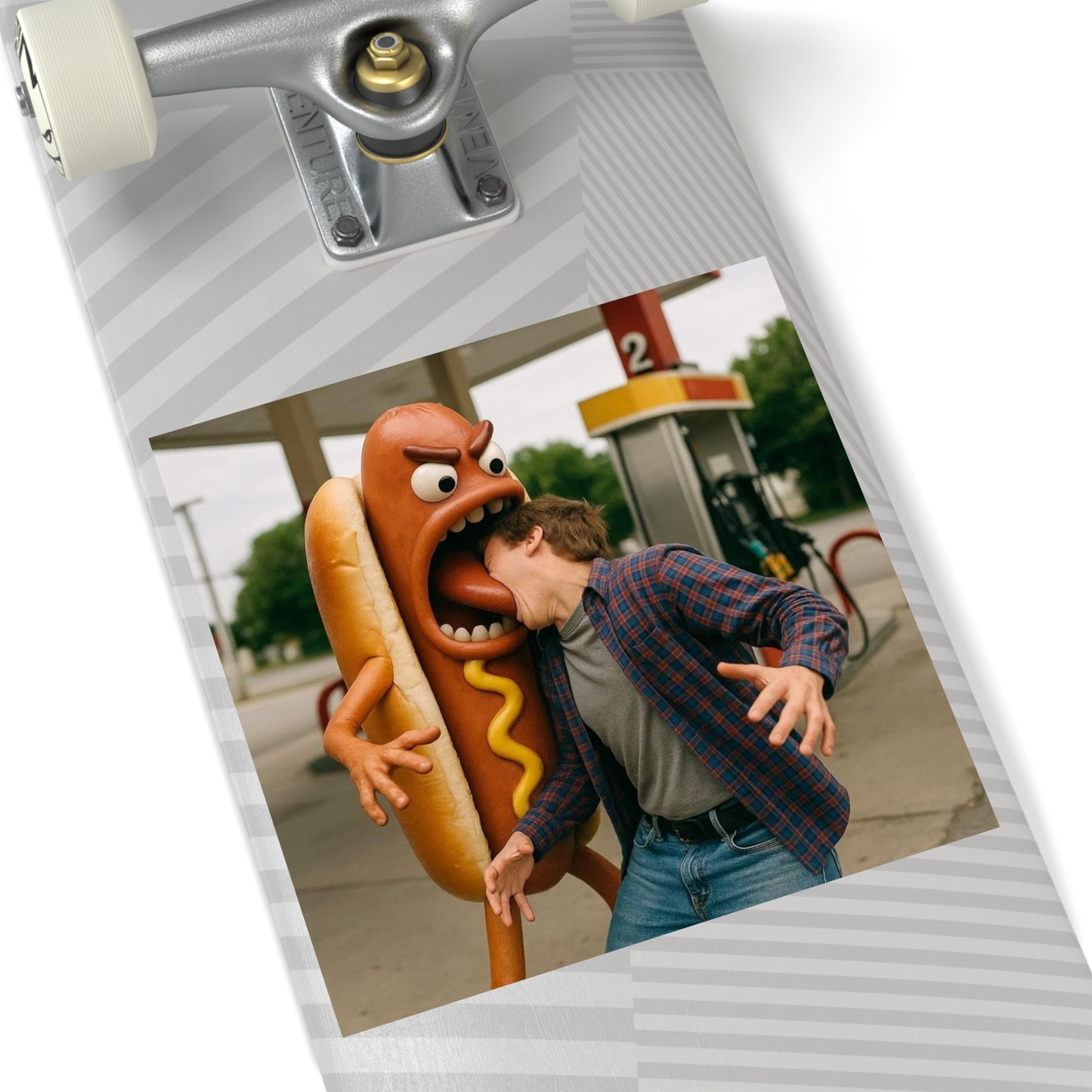 Hotdog Eats Man! - Square Stickers