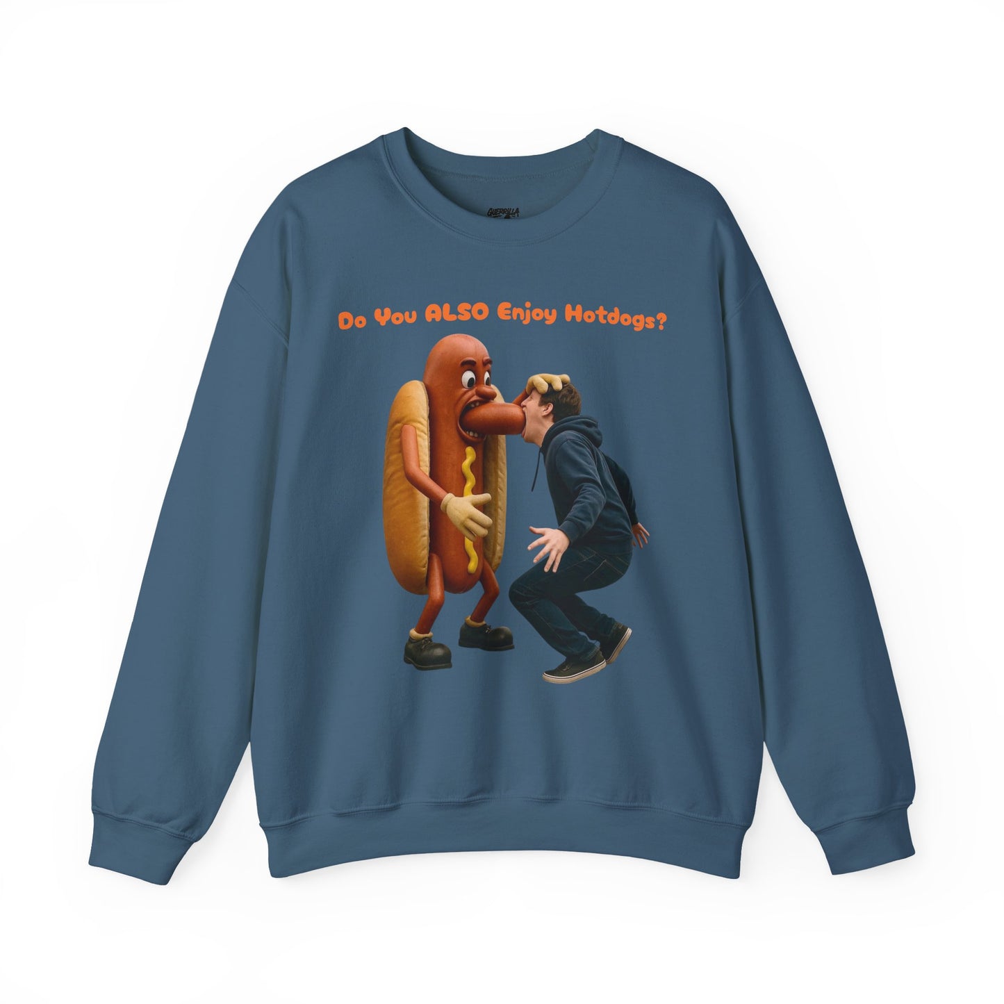 Man Eats Hotdog! - Unisex Heavy Blend Crewneck Sweatshirt