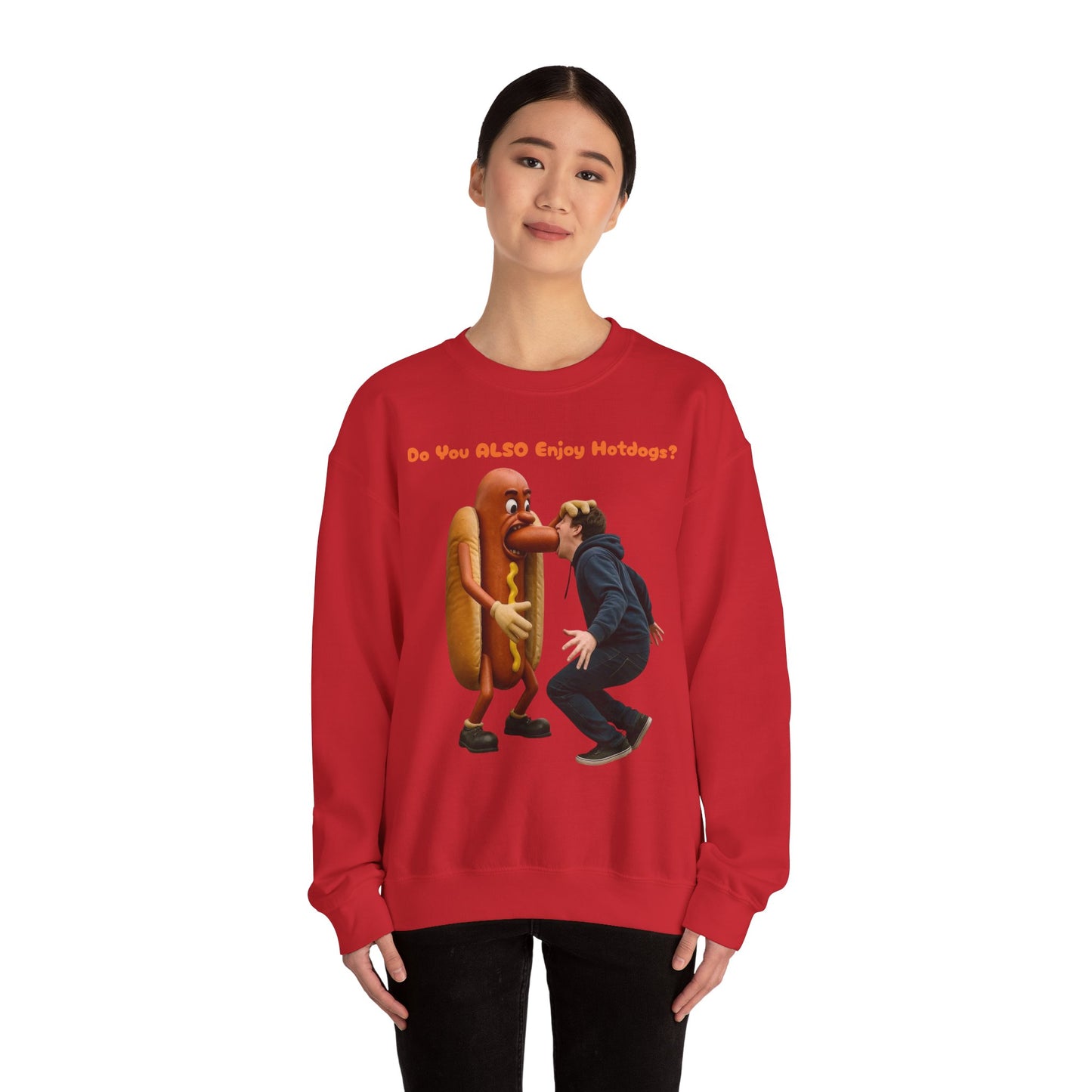 Man Eats Hotdog! - Unisex Heavy Blend Crewneck Sweatshirt