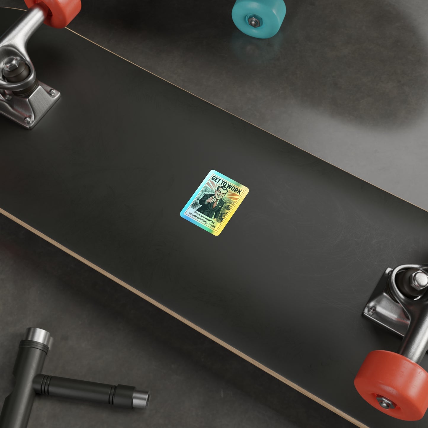 Get To Work - Holographic Die-Cut Stickers