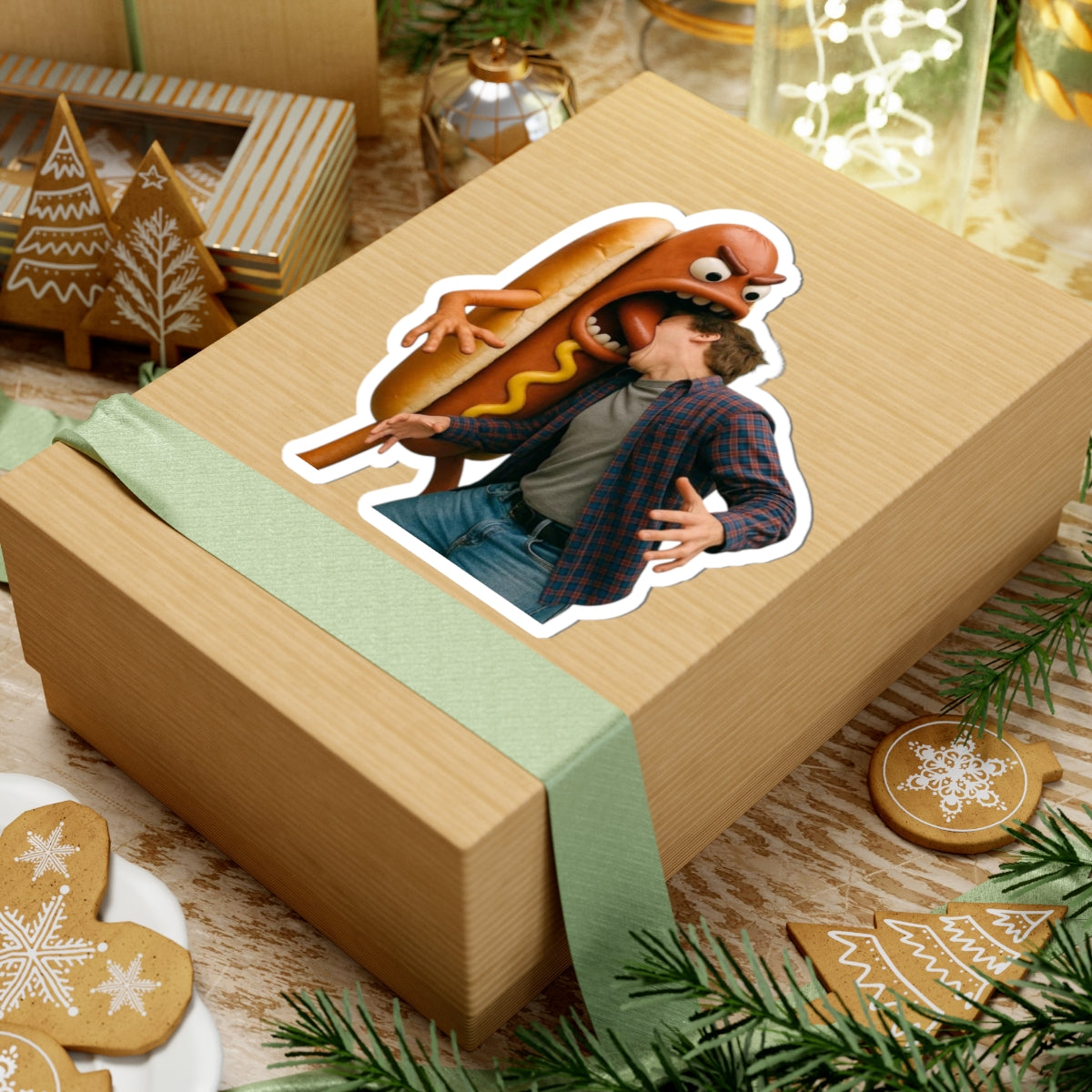 Hotdog Eats Man! - Kiss-Cut Stickers