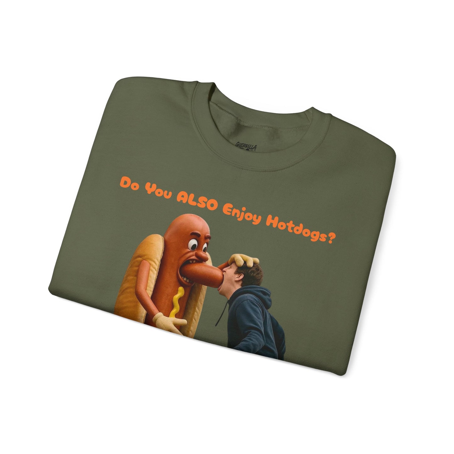 Man Eats Hotdog! - Unisex Heavy Blend Crewneck Sweatshirt