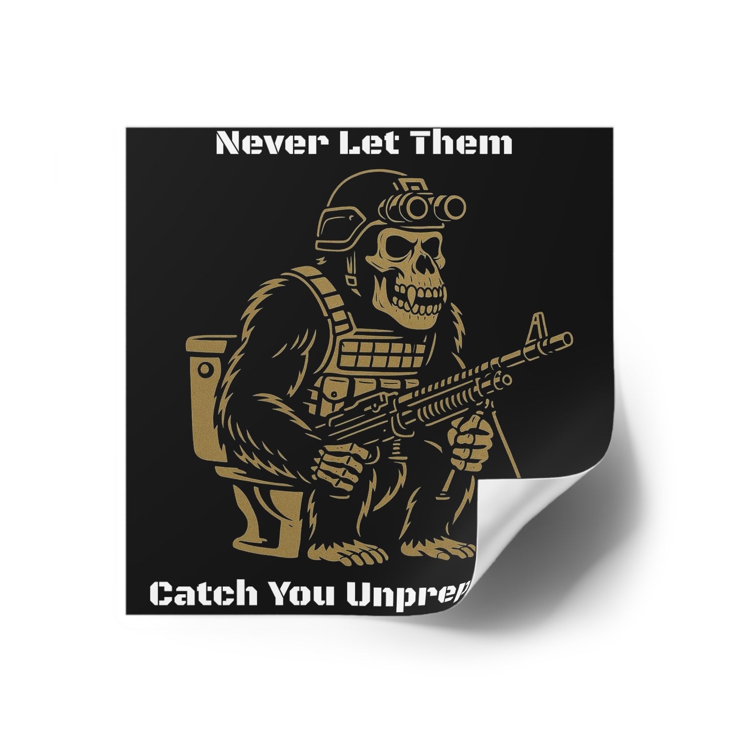 Humorous Military Gorilla Stickers, Funny Gifts for Men, Tactical Decor, Unique Wall Art, Cool Stickers for Outdoor Enthusiasts