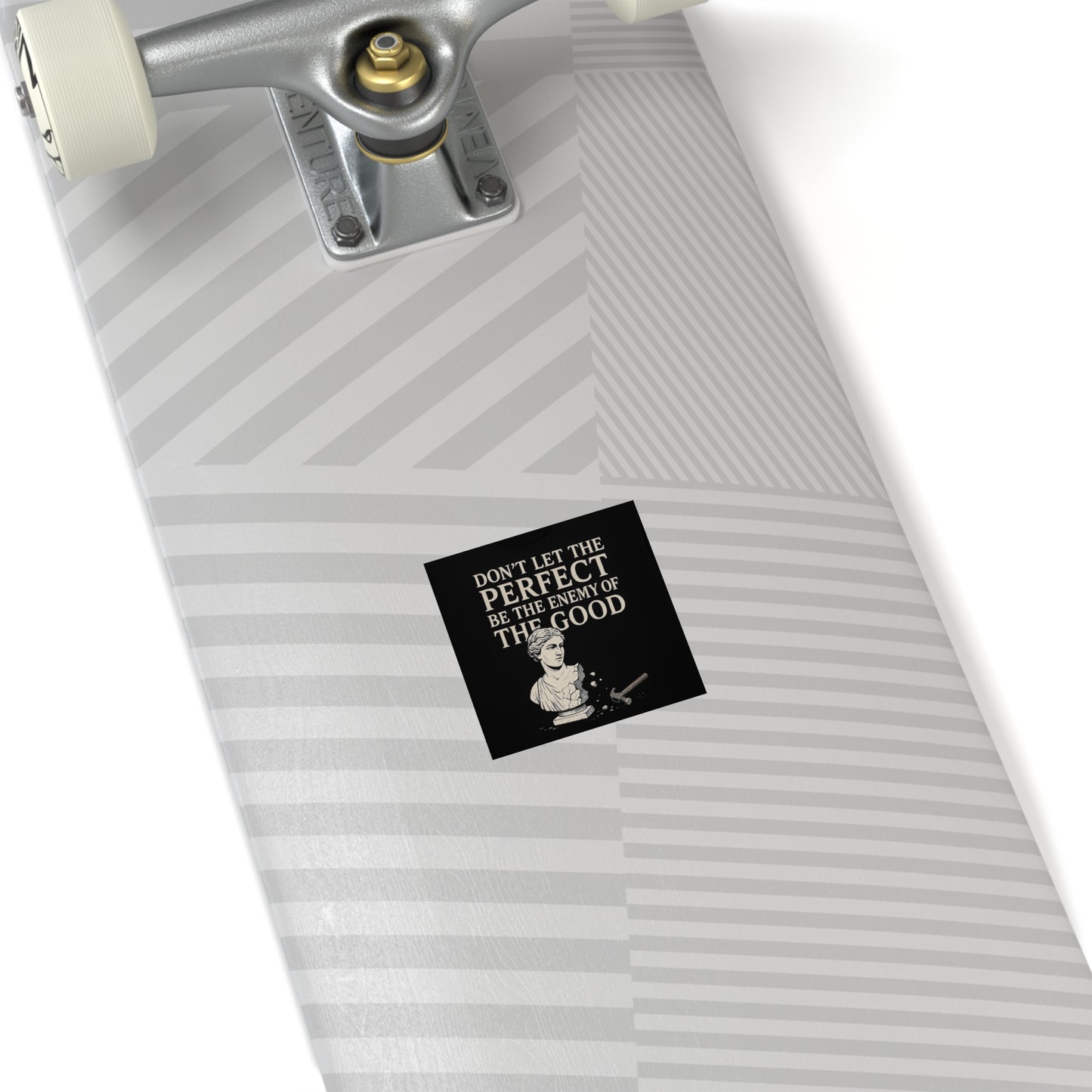 Enemy of the good - Square Stickers, Motivational Art Decals, Unique Gifts for Students, Office Decor, Self-Improvement Reminder