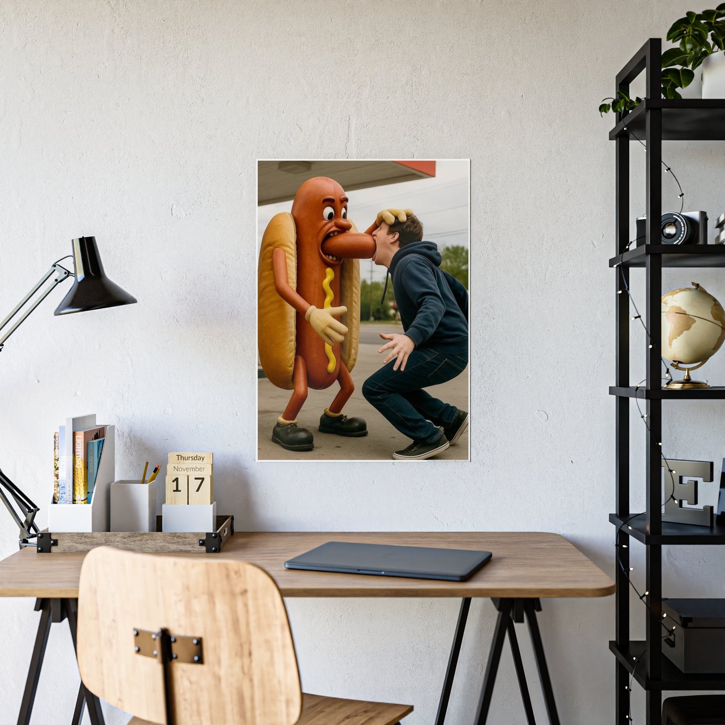 Man Eats Hotdog! - Gloss Posters