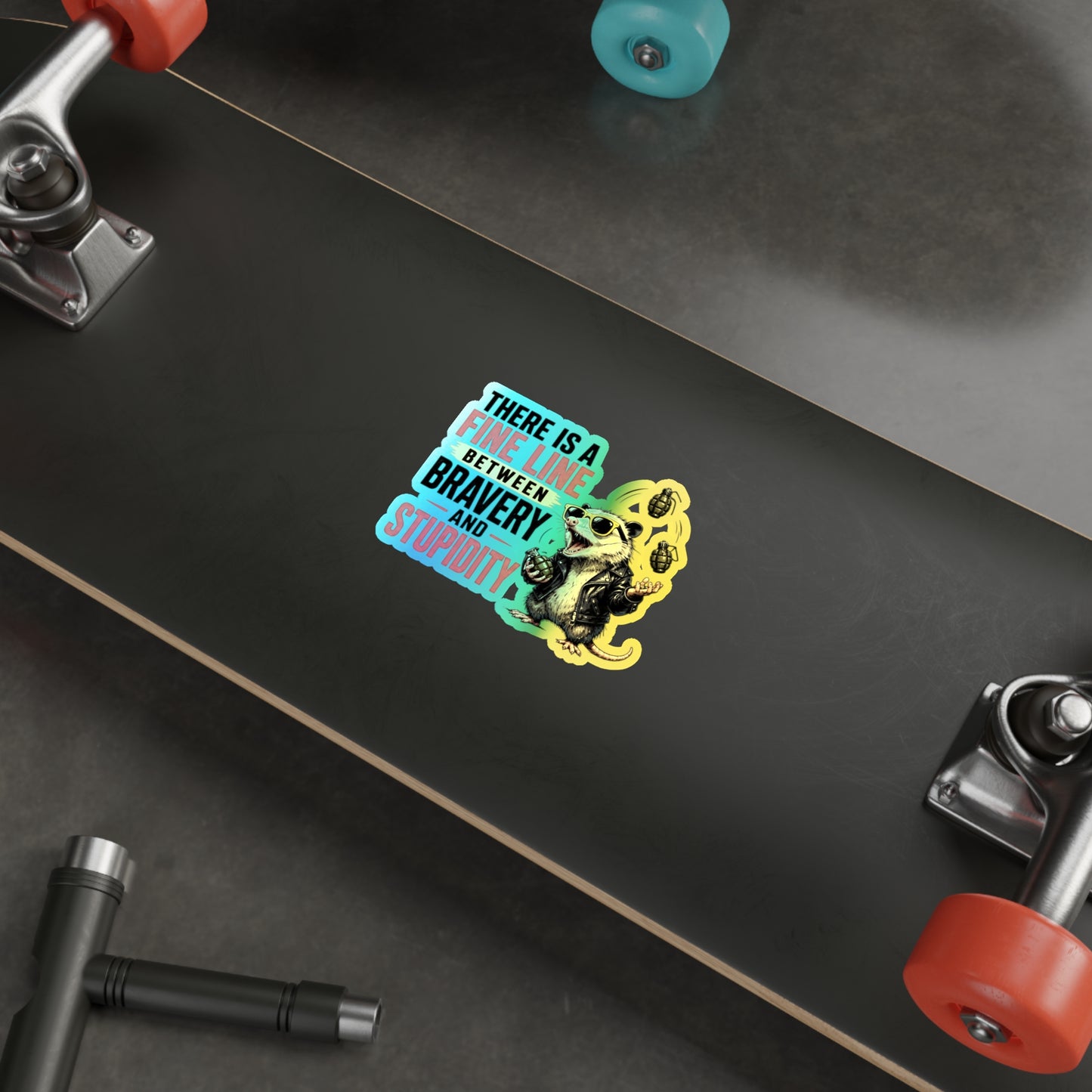 Fine Line to Stupidity - Holographic Die-cut Stickers