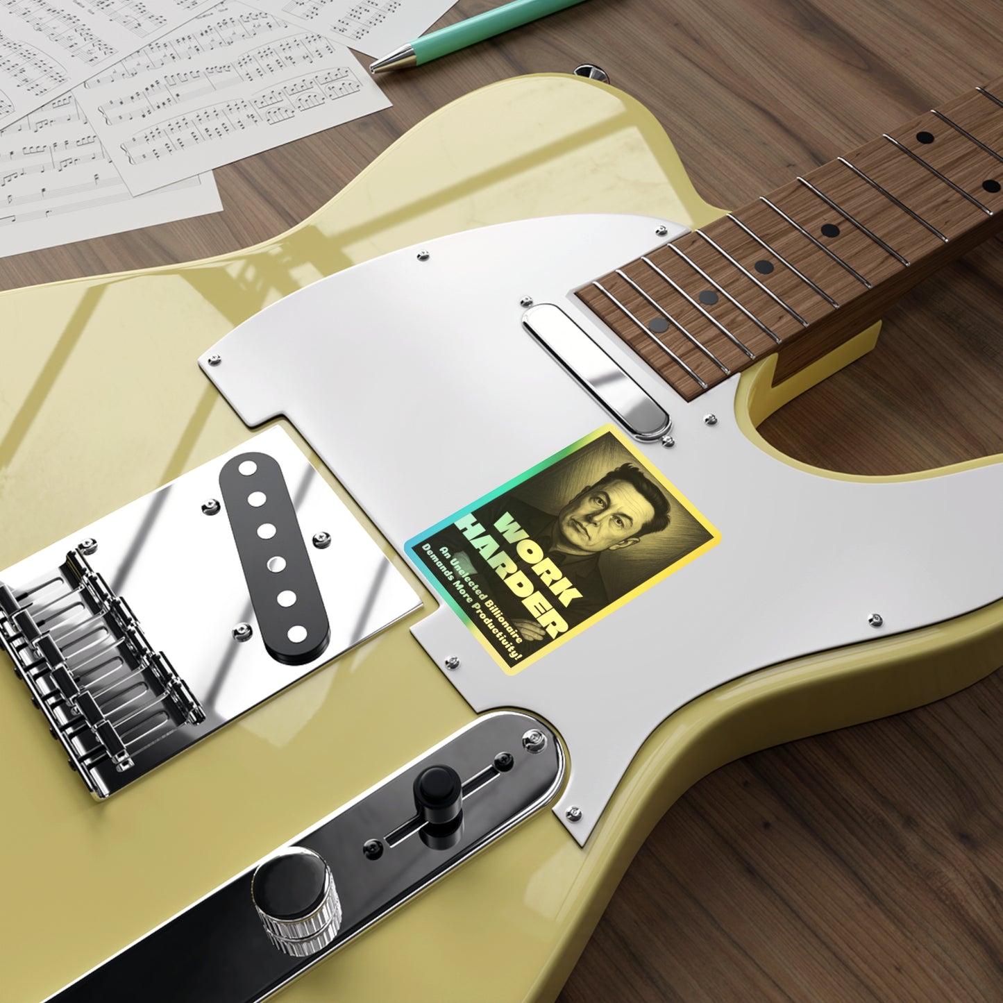 Work Harder - Holographic Die-Cut Stickers