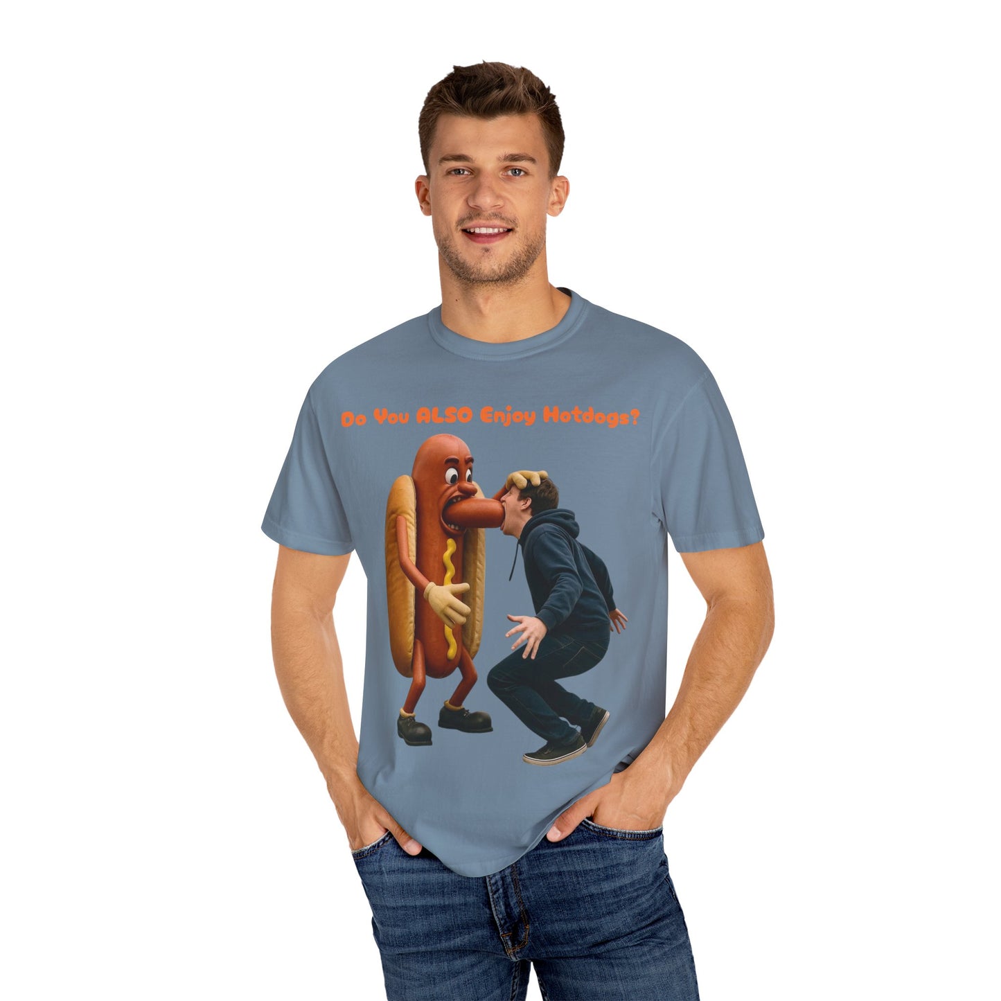 Man Eats Hotdog! - T-Shirt